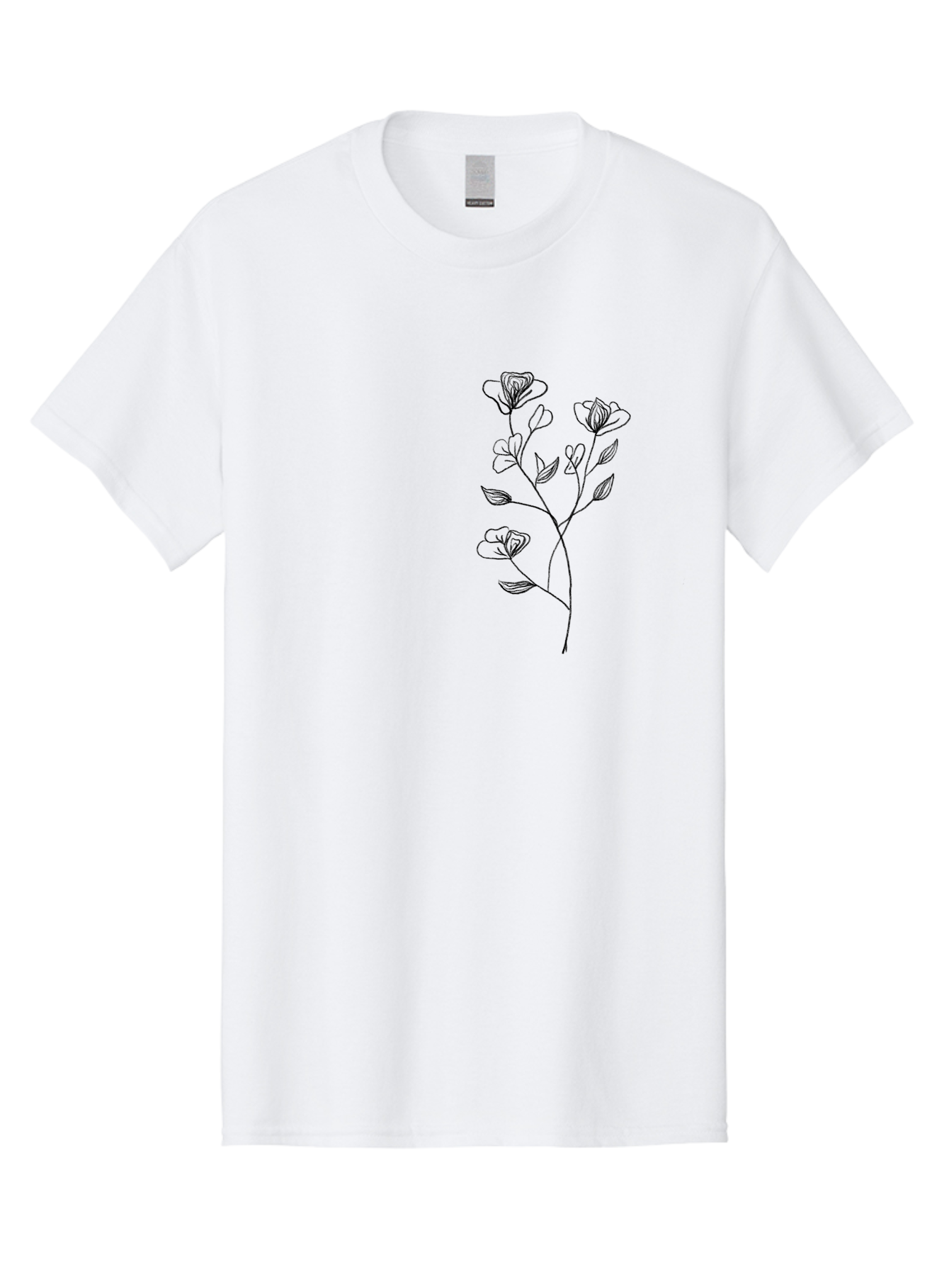 Flowers Men'S Graphic Tee, 100% Cotton, Comfortable Casual Summer Wear, Machine Washable, Simple Flowers, Line Art, Minimalist Design, Botanical Illustration, Delicate Petals, Elegant Stem, Artistic Expression, Floral Art Aac313 17