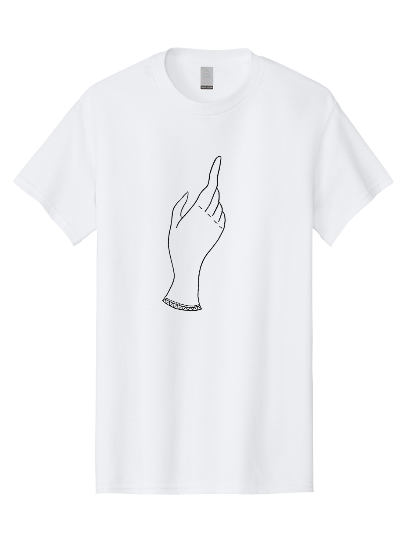Hand-With-Index-Finger-Raised Men'S Graphic Tee, 100% Cotton, Comfortable Casual Summer Wear, Machine Washable, Hand Gesture, Pointing Finger, Minimalist Design, Simple Illustration, Gesture Art, Symbolic Hand, Modern Graphics, Aac322 13