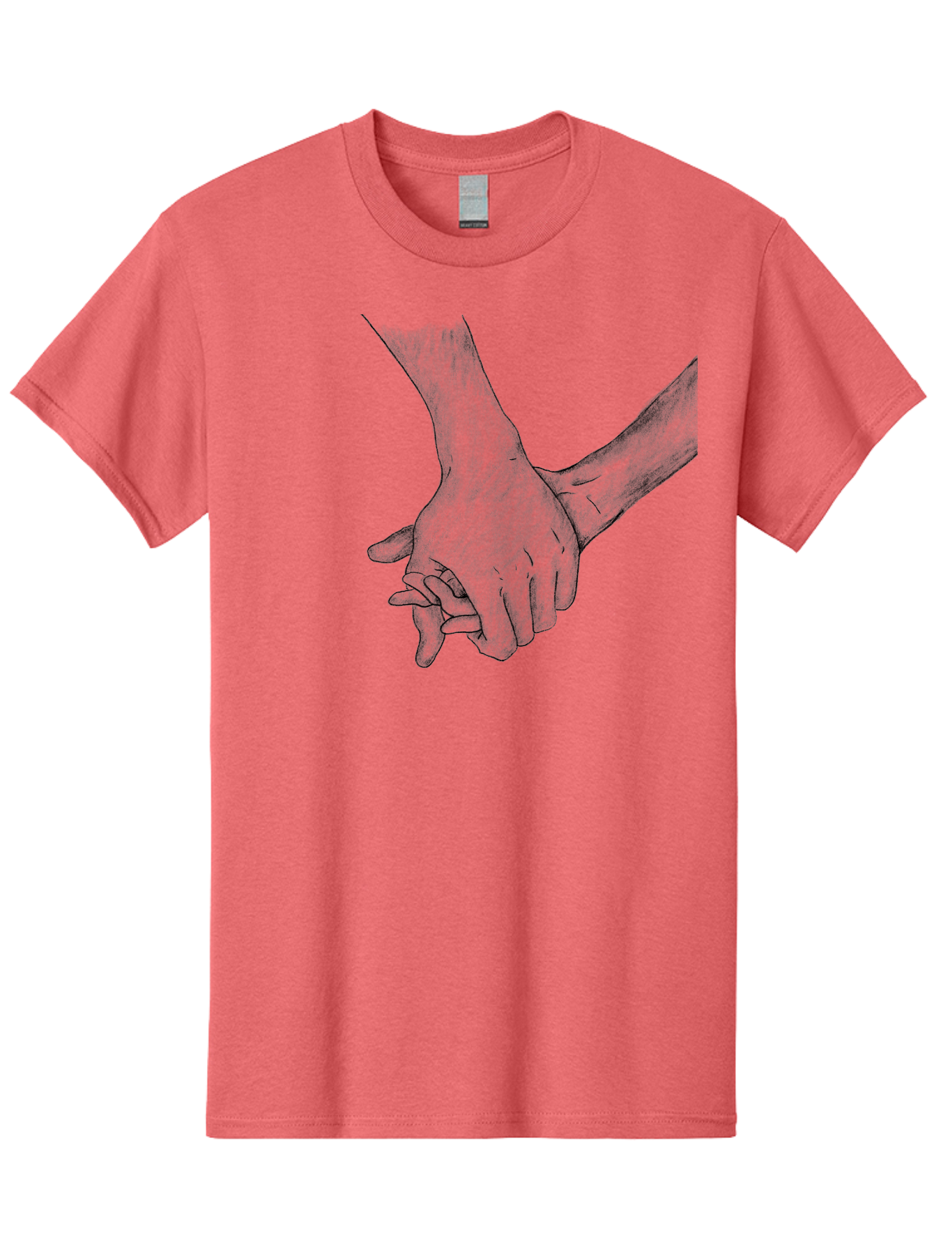 Hands-Holding Men'S Graphic Tee, 100% Cotton, Comfortable Casual Summer Wear, Machine Washable, Hands Holding, Help And Support, Holding Hands, Love And Care, Unity, Togetherness, Connection, Friendship Aac325 1