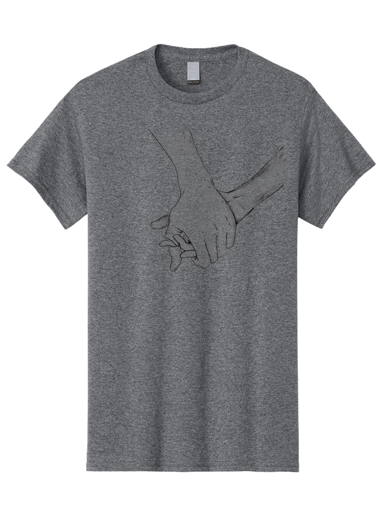 Hands-Holding Men'S Graphic Tee, 100% Cotton, Comfortable Casual Summer Wear, Machine Washable, Hands Holding, Help And Support, Holding Hands, Love And Care, Unity, Togetherness, Connection, Friendship Aac325 25