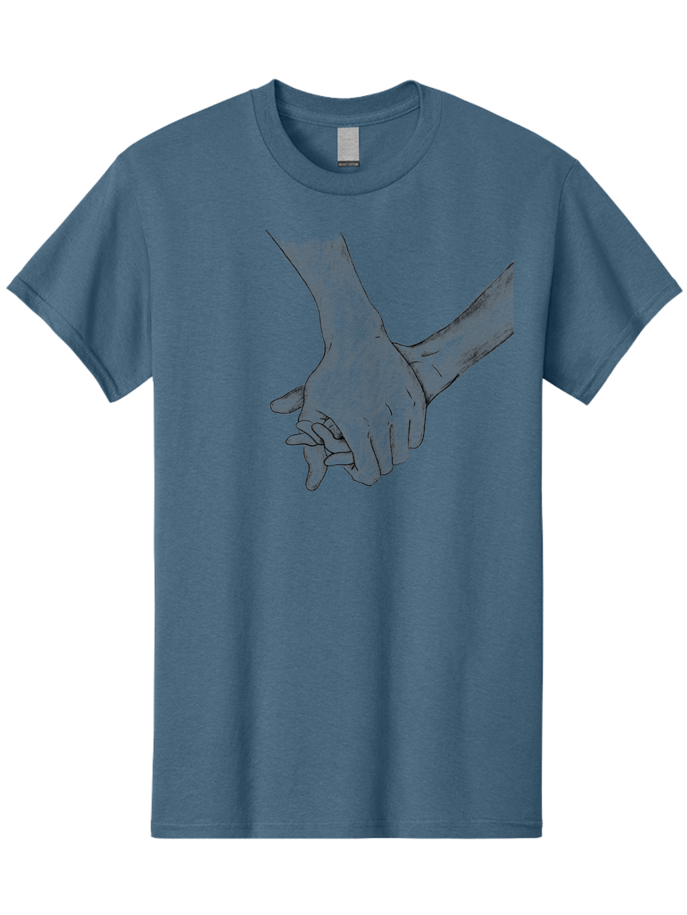 Hands-Holding Men'S Graphic Tee, 100% Cotton, Comfortable Casual Summer Wear, Machine Washable, Hands Holding, Help And Support, Holding Hands, Love And Care, Unity, Togetherness, Connection, Friendship Aac325 3