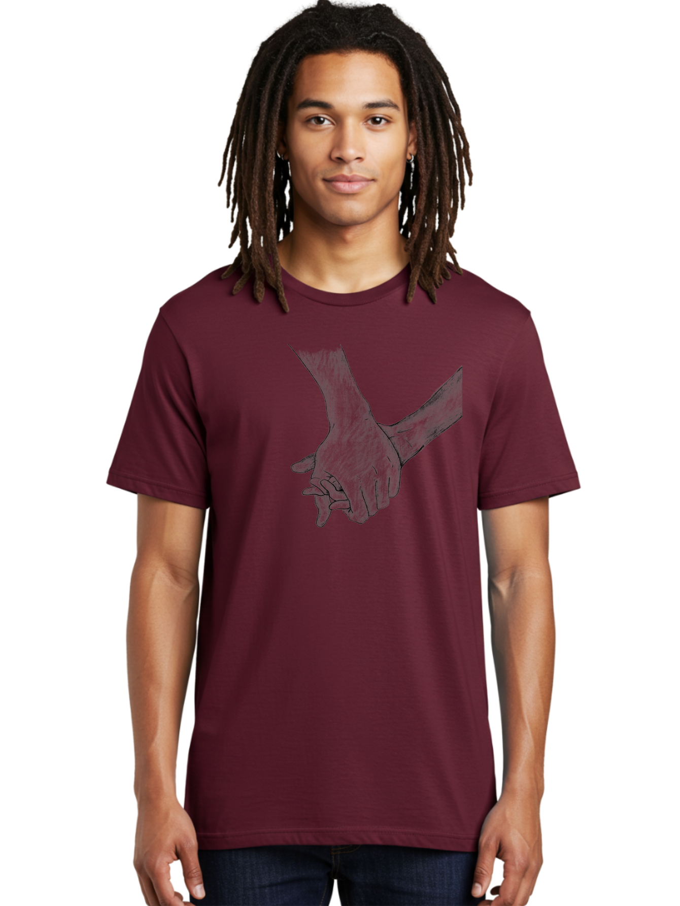 Hands-Holding Men'S Graphic Tee, 100% Cotton, Comfortable Casual Summer Wear, Machine Washable, Hands Holding, Help And Support, Holding Hands, Love And Care, Unity, Togetherness, Connection, Friendship Aac325 28