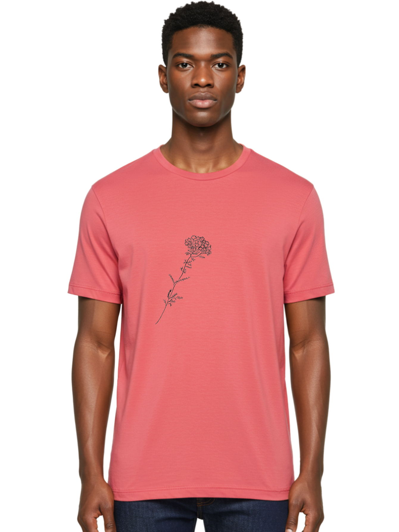 Hemlock Men'S Graphic Tee, 100% Cotton, Comfortable Casual Summer Wear, Machine Washable, Queen Anne'S Lace, Wildflower, Delicate Petals, Intricate Details, Simple Line Art, Minimalist Design, Floral Motif, Whimsical Style, Elegant Simplicity Aac326 30