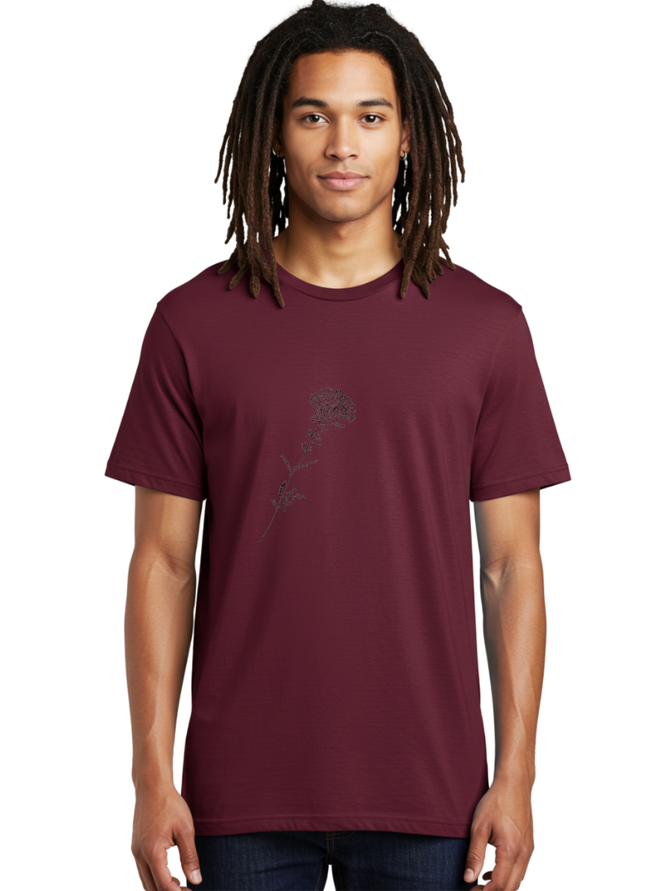 Hemlock Men'S Graphic Tee, 100% Cotton, Comfortable Casual Summer Wear, Machine Washable, Queen Anne'S Lace, Wildflower, Delicate Petals, Intricate Details, Simple Line Art, Minimalist Design, Floral Motif, Whimsical Style, Elegant Simplicity Aac326 18