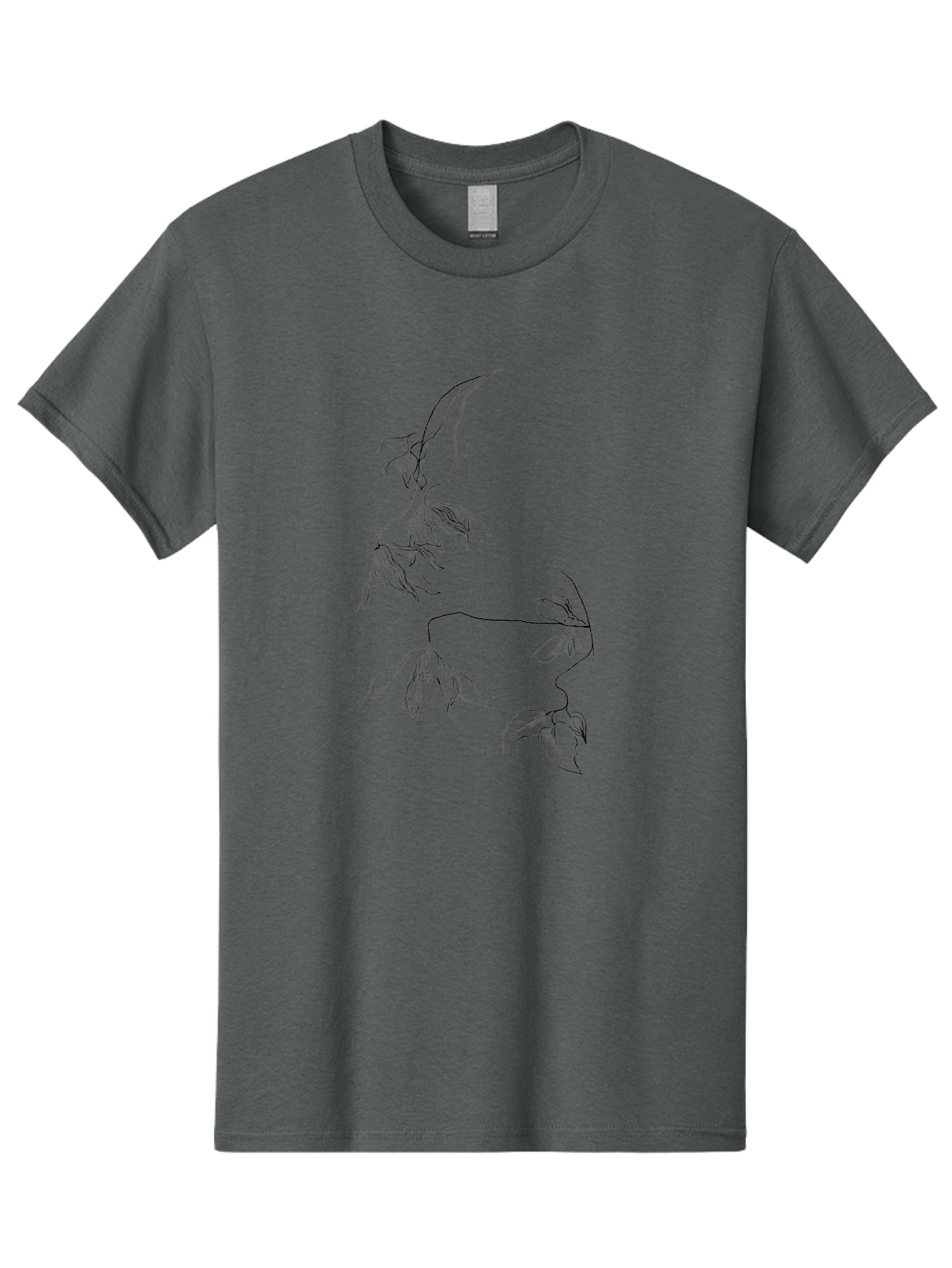 Leaves-1 Men'S Graphic Tee, 100% Cotton, Comfortable Casual Summer Wear, Machine Washable, Sketchy Vines, Delicate Leaves, Minimalist Art, Flowing Stems, Simple Lines, Botanical Illustration, Natural Elegance Aac331 19