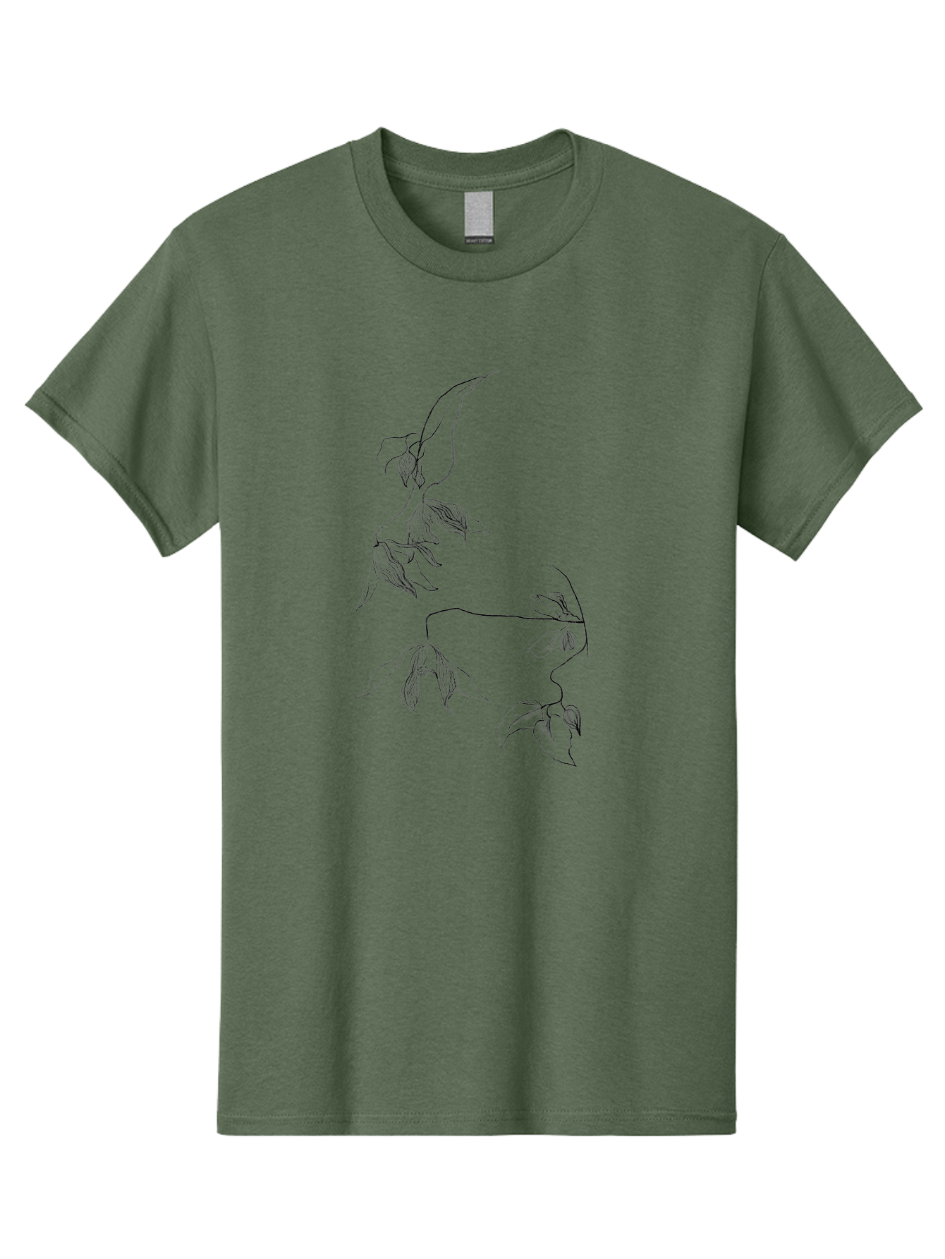 Leaves-1 Men'S Graphic Tee, 100% Cotton, Comfortable Casual Summer Wear, Machine Washable, Sketchy Vines, Delicate Leaves, Minimalist Art, Flowing Stems, Simple Lines, Botanical Illustration, Natural Elegance Aac331 25