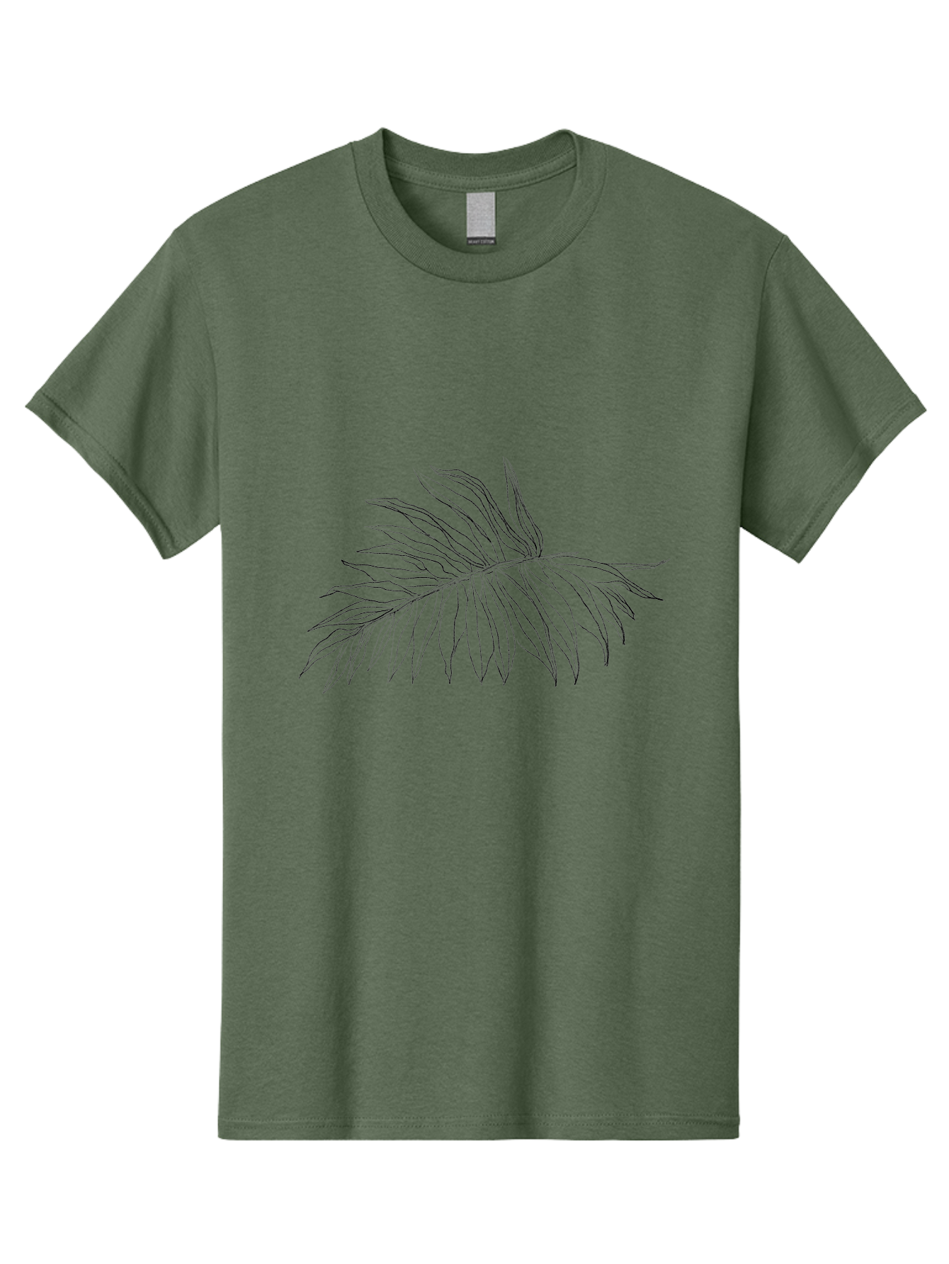 Palm-Leaf Men'S Graphic Tee, 100% Cotton, Comfortable Casual Summer Wear, Machine Washable, Hand Drawn Art, Simple Line Art, Palm Frond, Minimalist Design, Tropical Elements, Leafy Motif Aac342 3