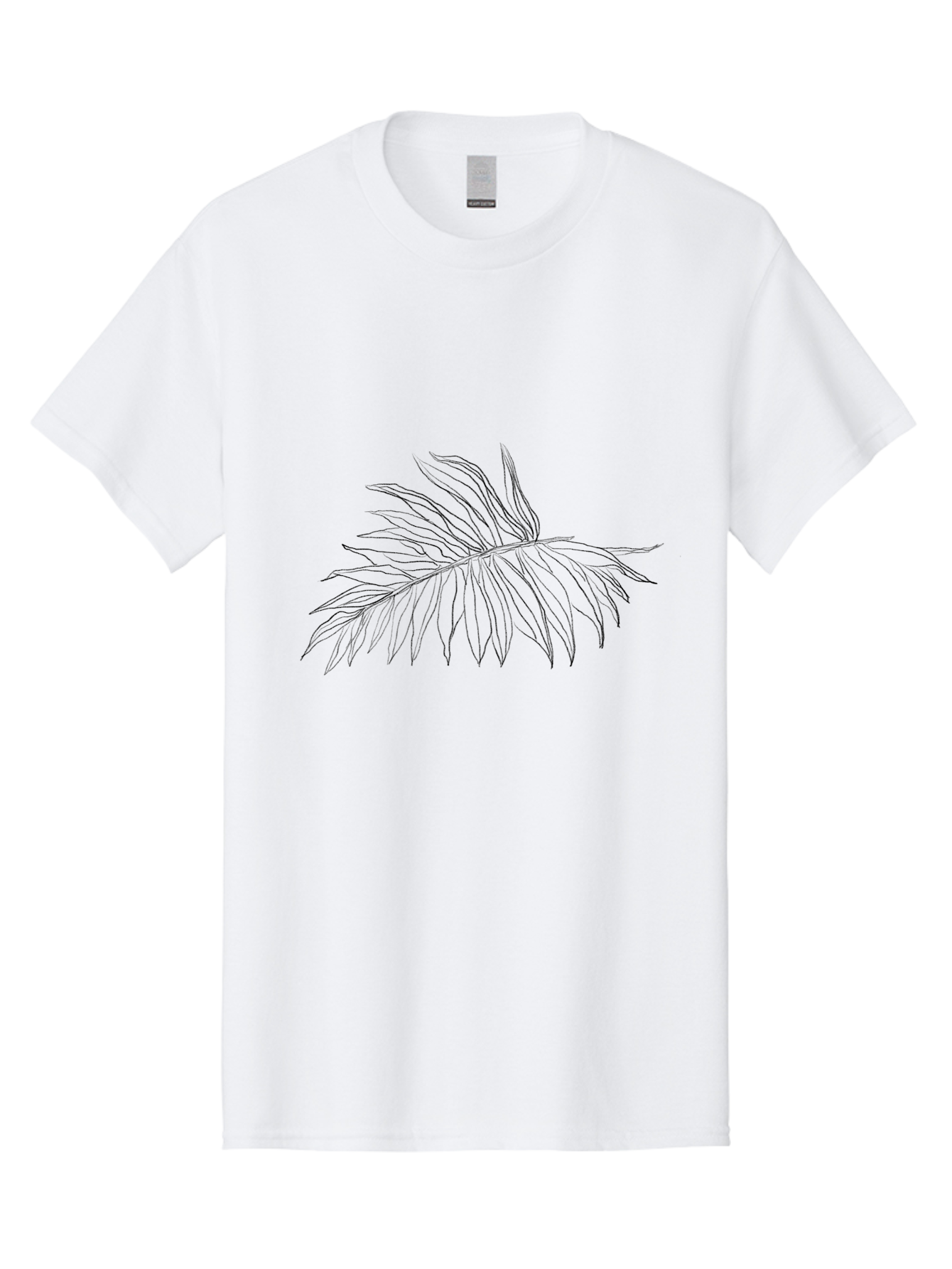 Palm-Leaf Men'S Graphic Tee, 100% Cotton, Comfortable Casual Summer Wear, Machine Washable, Hand Drawn Art, Simple Line Art, Palm Frond, Minimalist Design, Tropical Elements, Leafy Motif Aac342 11