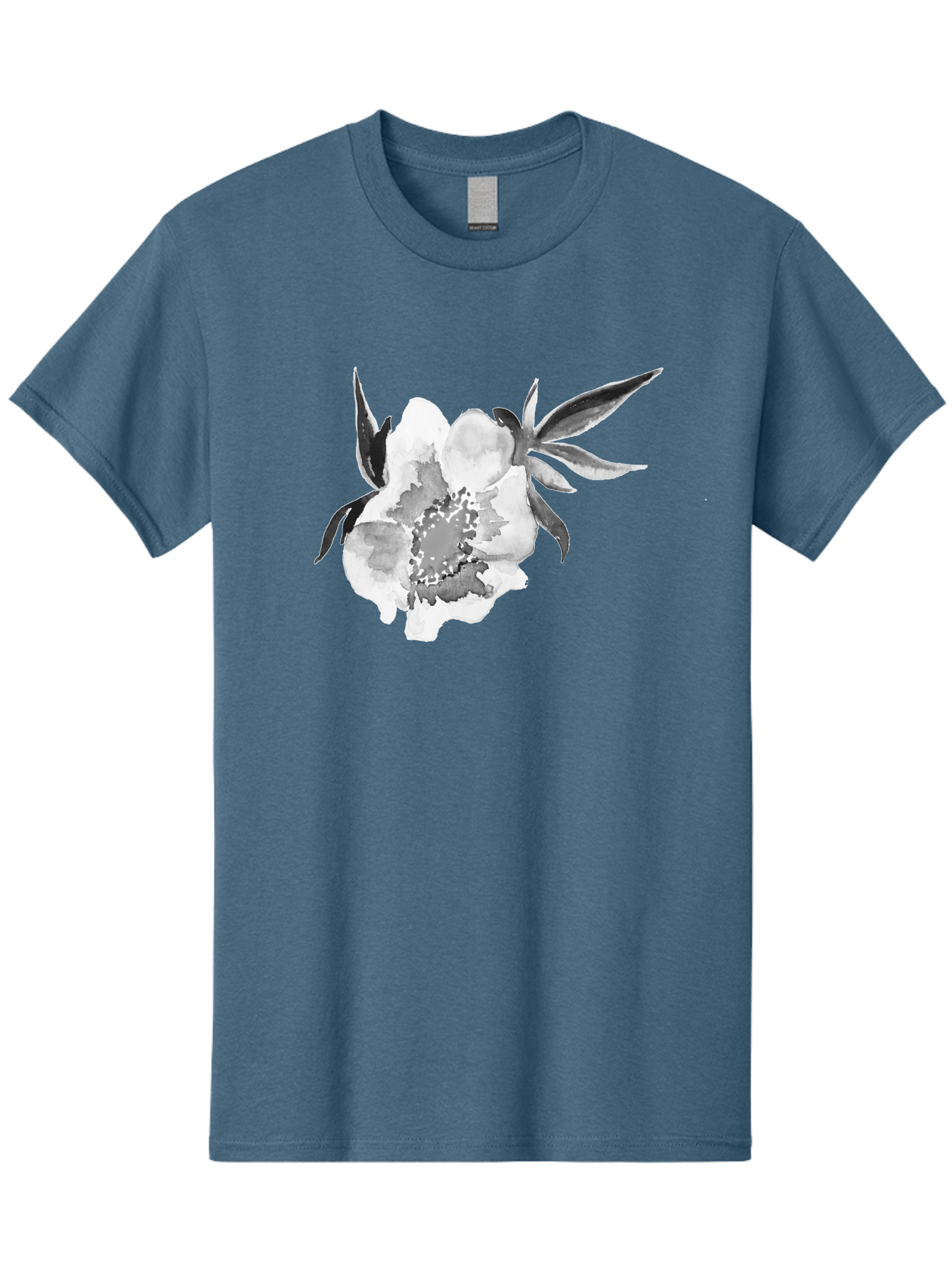 Peony-Flower Men'S Graphic Tee, 100% Cotton, Comfortable Casual Summer Wear, Machine Washable, Black And White Peony, Watercolor Painting, Flower Illustration, Artistic Design, Botanical Art, Grayscale Flowers, Delicate Petals, Floral Pattern Aac343 17