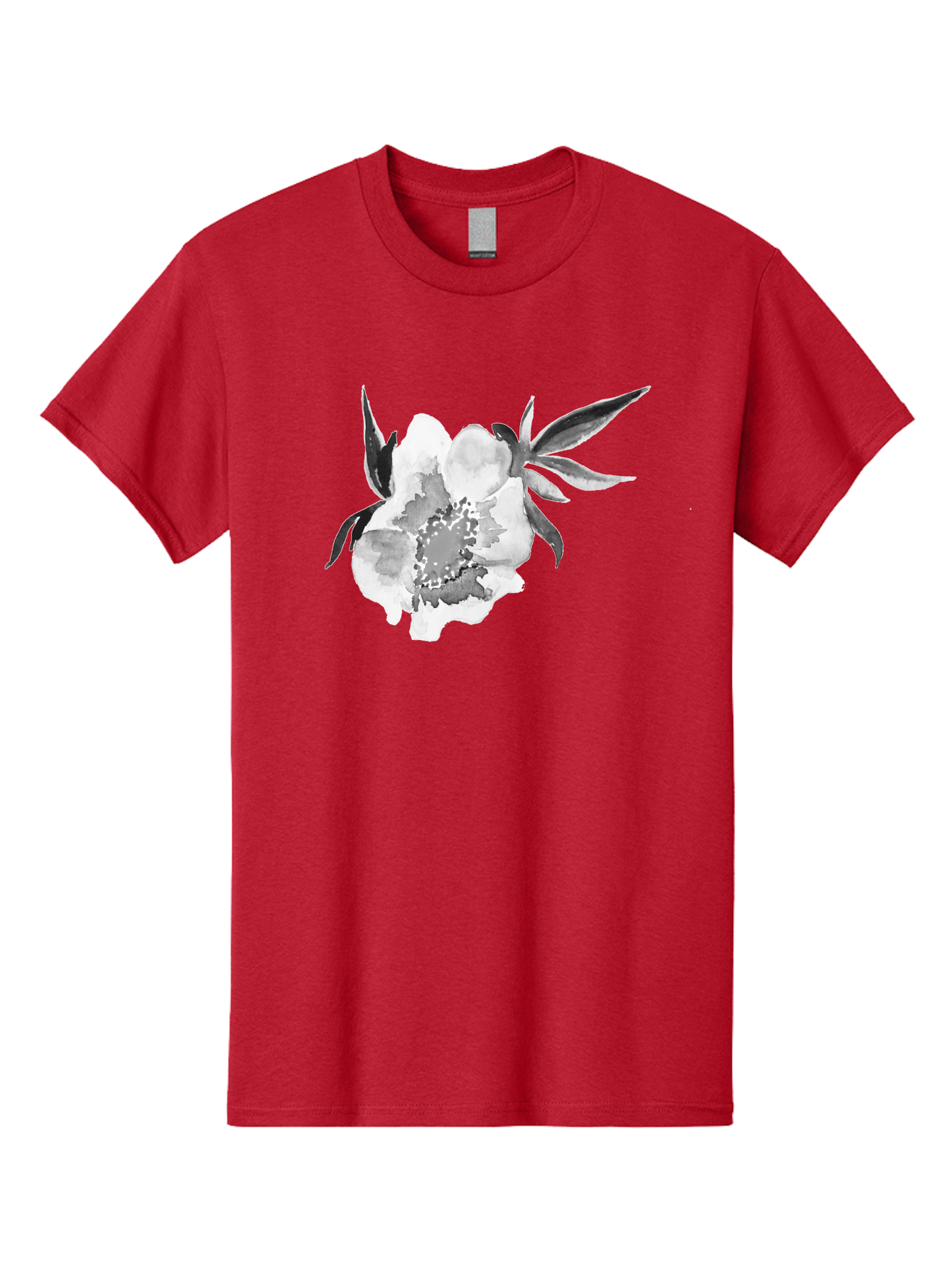 Peony-Flower Men'S Graphic Tee, 100% Cotton, Comfortable Casual Summer Wear, Machine Washable, Black And White Peony, Watercolor Painting, Flower Illustration, Artistic Design, Botanical Art, Grayscale Flowers, Delicate Petals, Floral Pattern Aac343 21