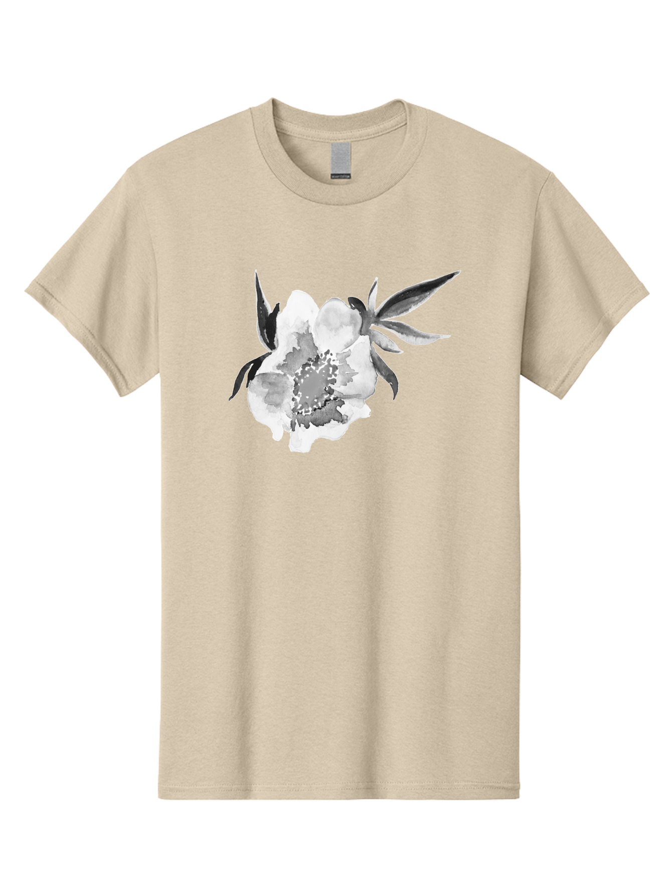 Peony-Flower Men'S Graphic Tee, 100% Cotton, Comfortable Casual Summer Wear, Machine Washable, Black And White Peony, Watercolor Painting, Flower Illustration, Artistic Design, Botanical Art, Grayscale Flowers, Delicate Petals, Floral Pattern Aac343 19