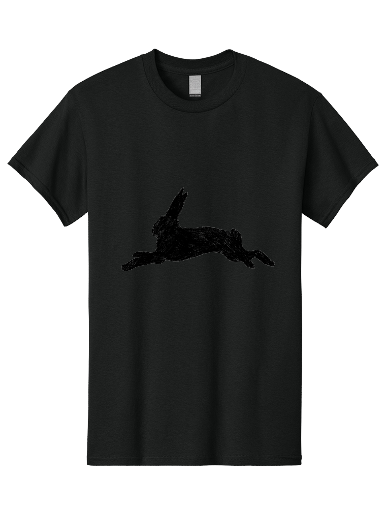 Running-Rabbit Men'S Graphic Tee, 100% Cotton, Comfortable Casual Summer Wear, Machine Washable, Leaping Rabbit, Dynamic Pose, Energetic Movement, Black Silhouette, Simple Design, Minimalist Art, Wildlife Silhouette Aac347 27