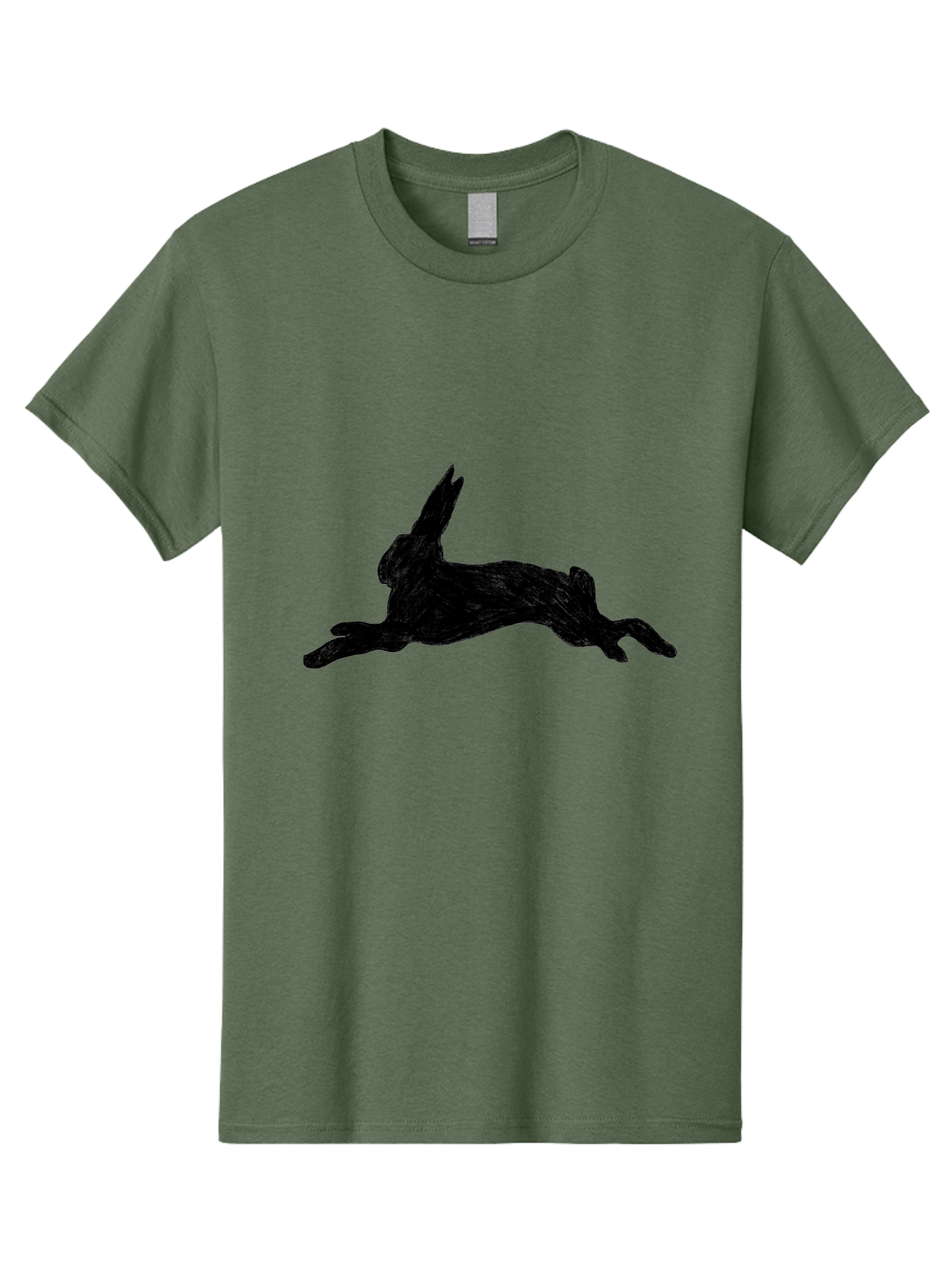 Running-Rabbit Men'S Graphic Tee, 100% Cotton, Comfortable Casual Summer Wear, Machine Washable, Leaping Rabbit, Dynamic Pose, Energetic Movement, Black Silhouette, Simple Design, Minimalist Art, Wildlife Silhouette Aac347 11