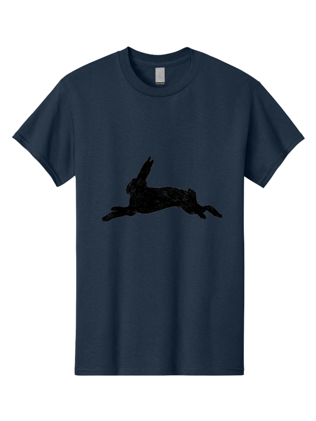 Running-Rabbit Men'S Graphic Tee, 100% Cotton, Comfortable Casual Summer Wear, Machine Washable, Leaping Rabbit, Dynamic Pose, Energetic Movement, Black Silhouette, Simple Design, Minimalist Art, Wildlife Silhouette Aac347 9