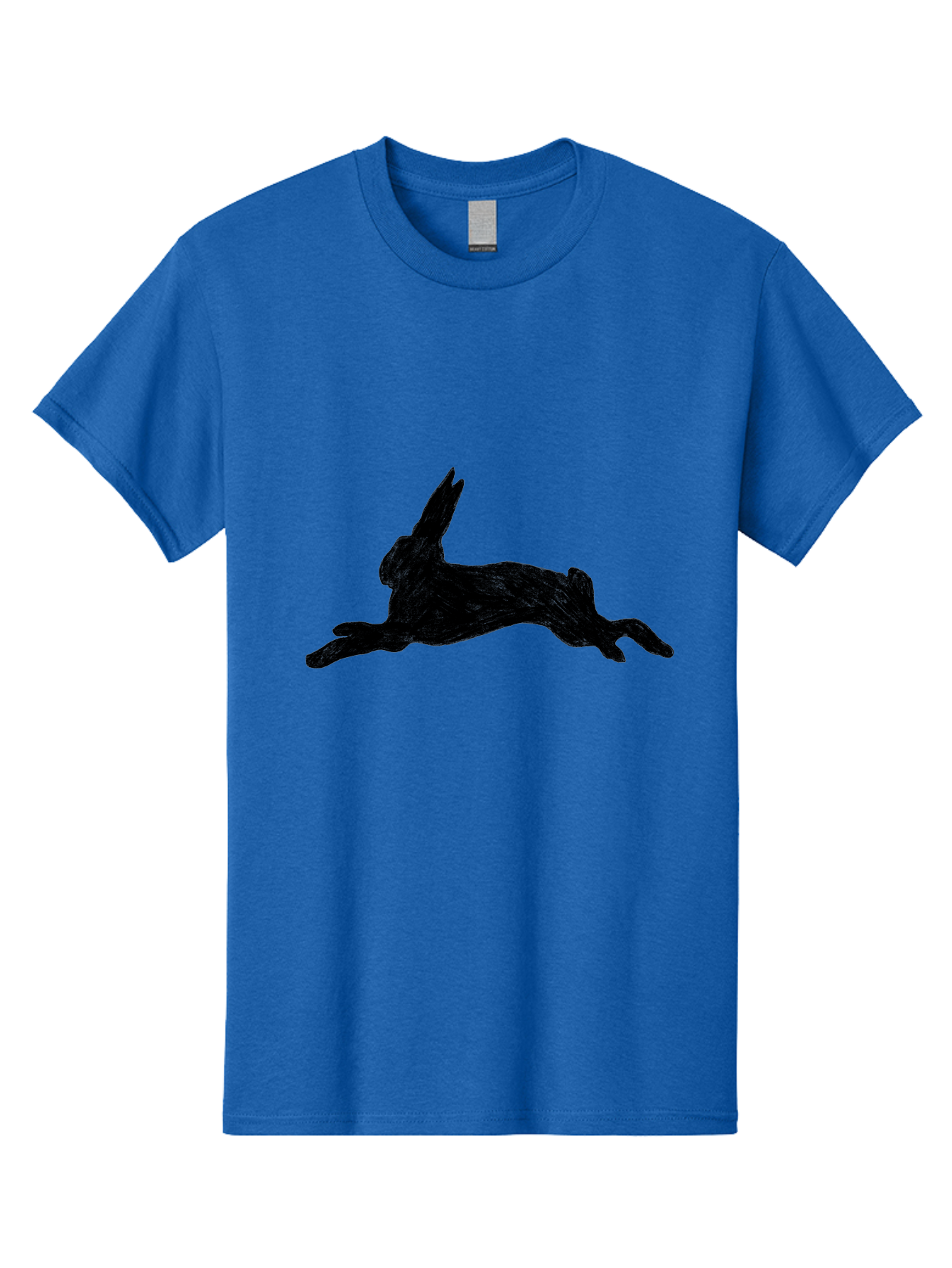 Running-Rabbit Men'S Graphic Tee, 100% Cotton, Comfortable Casual Summer Wear, Machine Washable, Leaping Rabbit, Dynamic Pose, Energetic Movement, Black Silhouette, Simple Design, Minimalist Art, Wildlife Silhouette Aac347 3