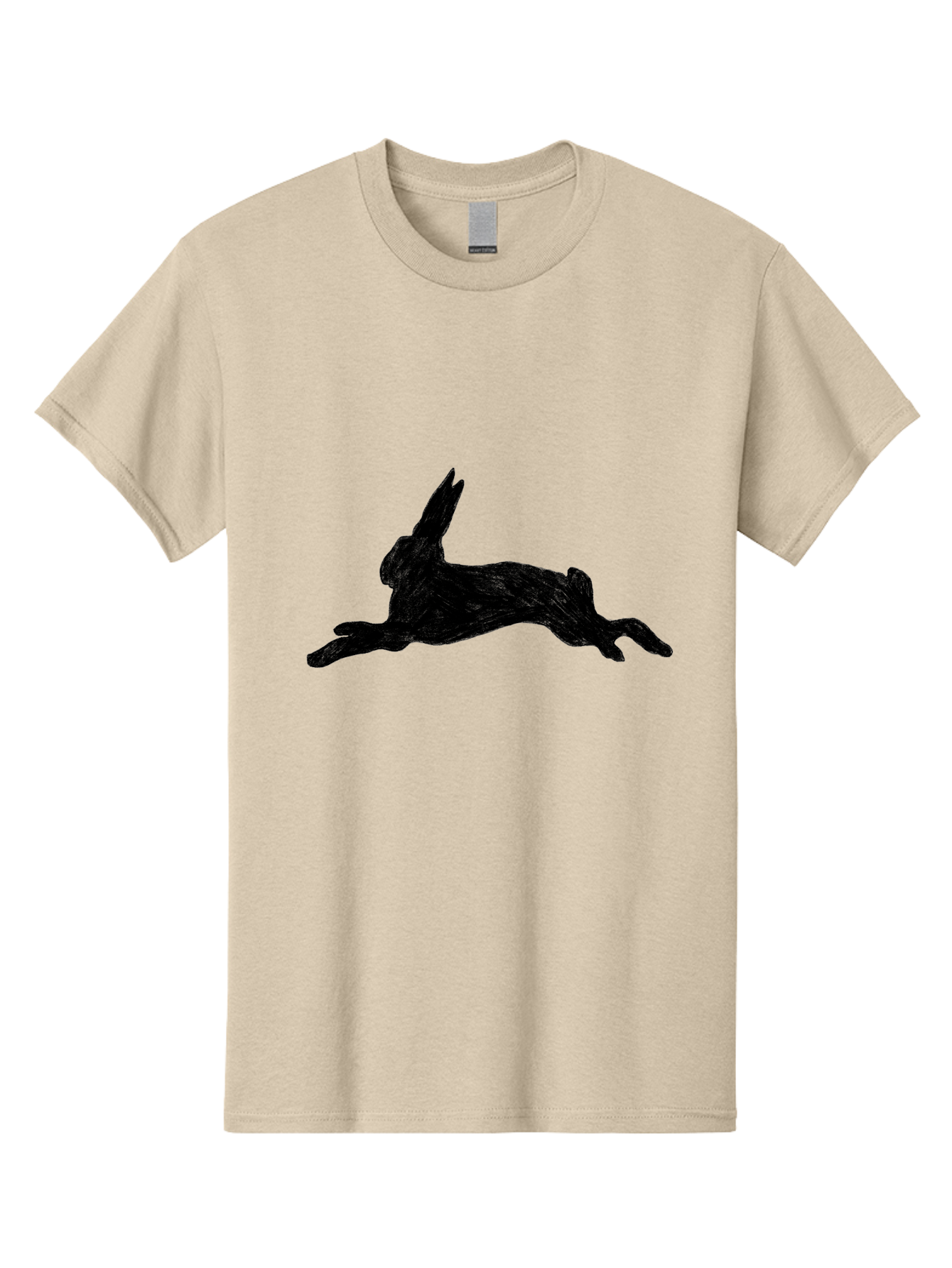 Running-Rabbit Men'S Graphic Tee, 100% Cotton, Comfortable Casual Summer Wear, Machine Washable, Leaping Rabbit, Dynamic Pose, Energetic Movement, Black Silhouette, Simple Design, Minimalist Art, Wildlife Silhouette Aac347 29