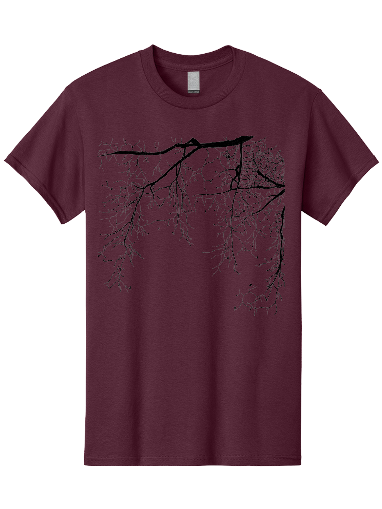 Tree-Branches Men'S Graphic Tee, 100% Cotton, Comfortable Casual Summer Wear, Machine Washable, Bare Tree Branches, Black Silhouettes, Intricate Patterns, Winter Scenery, Seasonal Change, Natural Beauty, Artistic Design Aac354 21