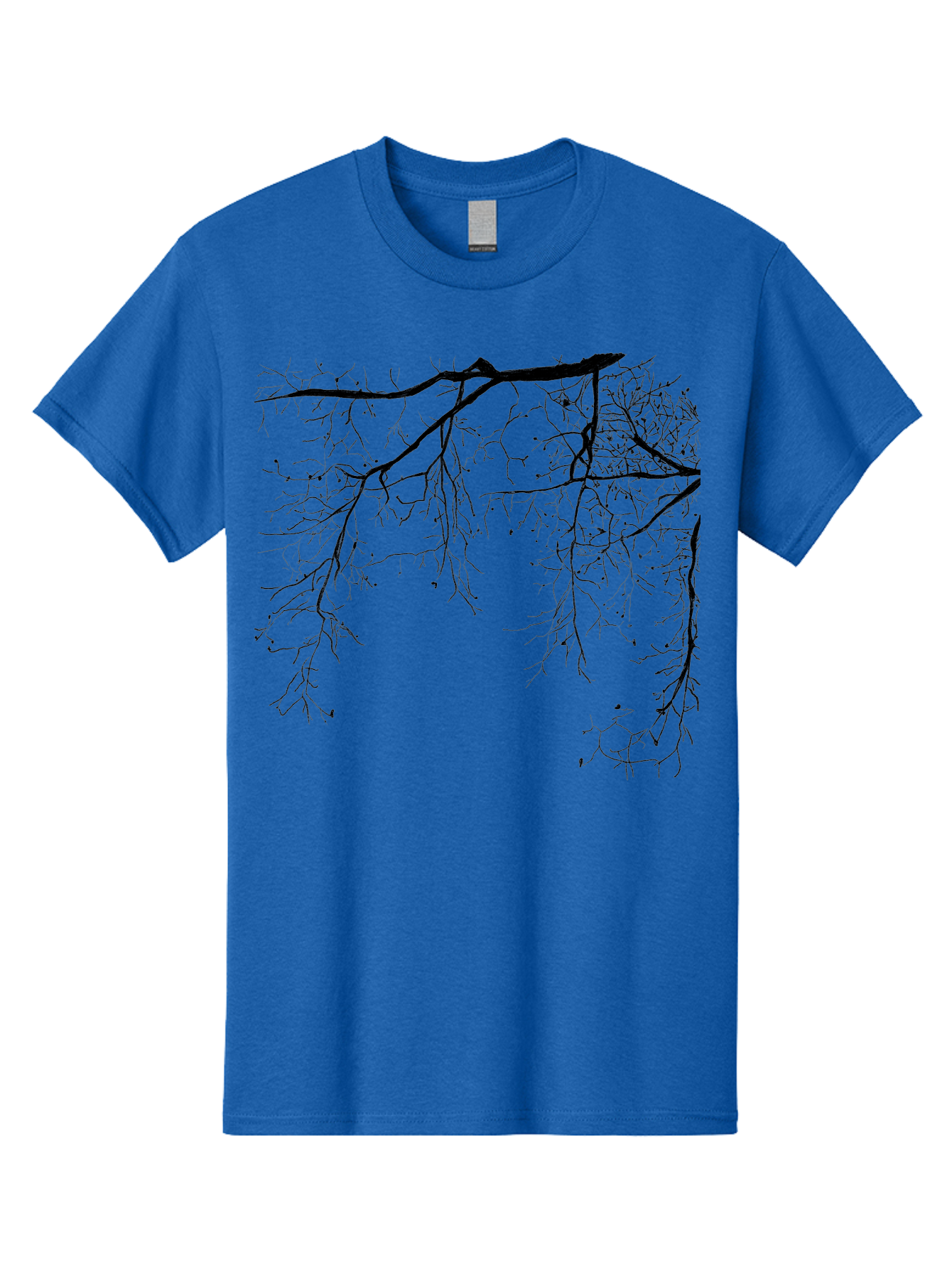 Tree-Branches Men'S Graphic Tee, 100% Cotton, Comfortable Casual Summer Wear, Machine Washable, Bare Tree Branches, Black Silhouettes, Intricate Patterns, Winter Scenery, Seasonal Change, Natural Beauty, Artistic Design Aac354 29
