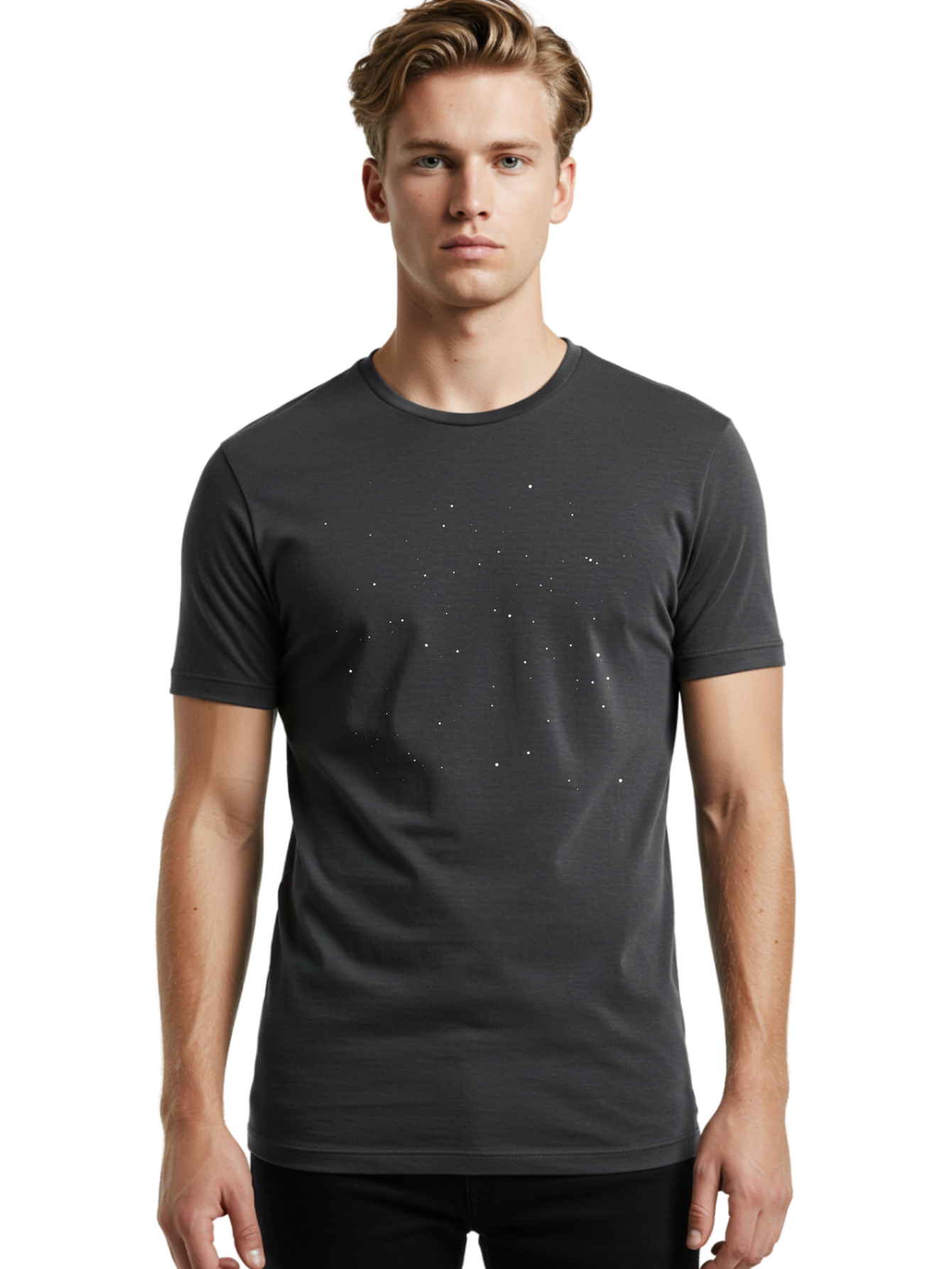 White-Stars Men'S Graphic Tee, 100% Cotton, Comfortable Casual Summer Wear, Machine Washable, Snowflakes Falling, Winter Scene, Festive Atmosphere, White Snow, Delicate Flakes, Snowfall Effect Aac364 28