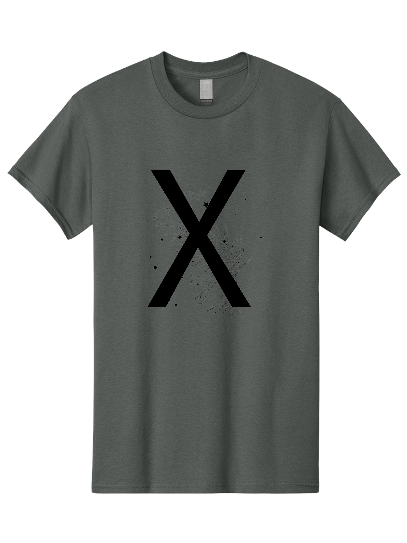 X Men'S Graphic Tee, 100% Cotton, Comfortable Casual Summer Wear, Machine Washable, Bold X Symbol, Floral Design, Black Ink Splatter, Creative Typography, Modern Art, Decorative Lettering, Abstract Illustration Aac365 13