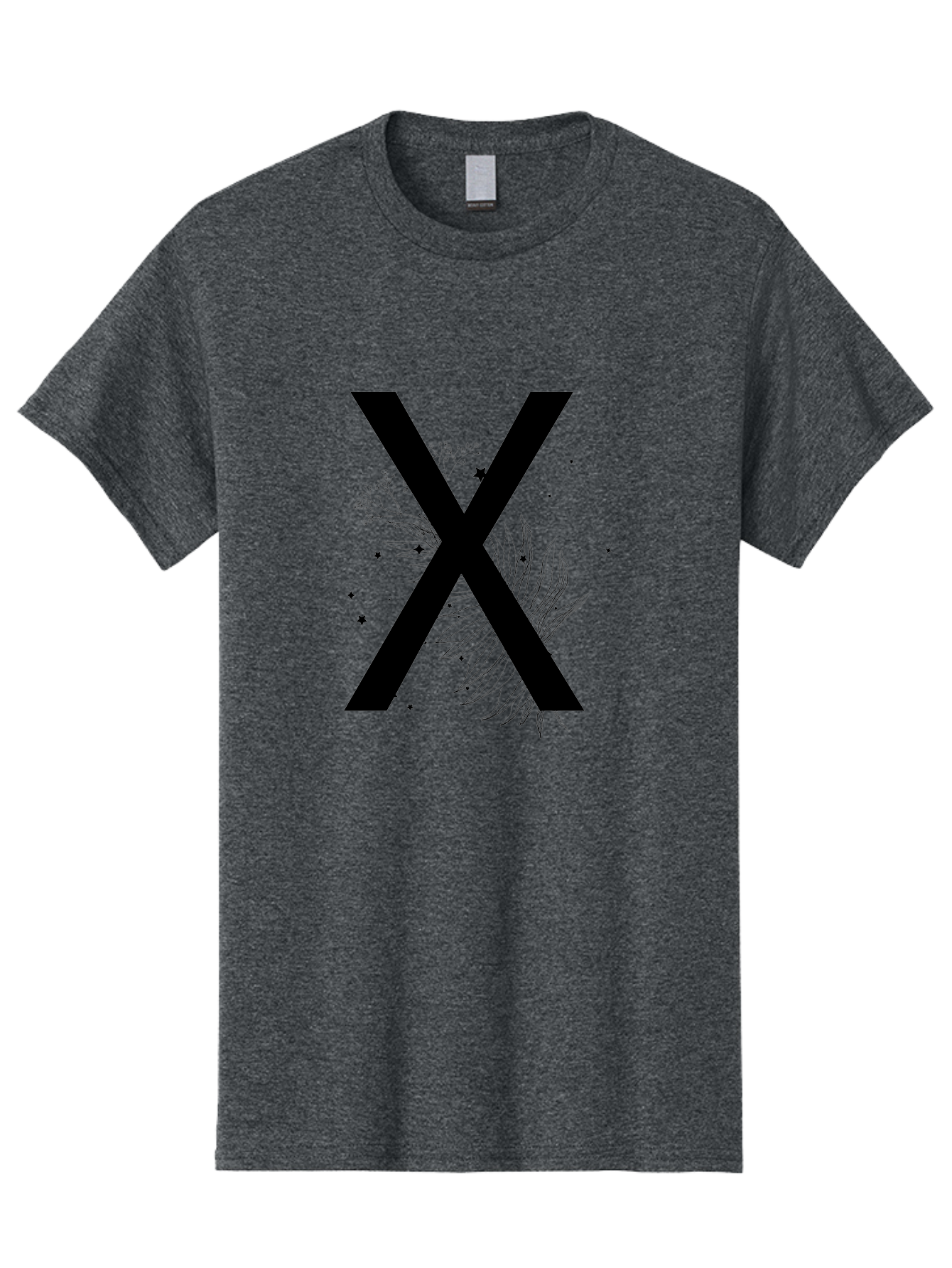 X Men'S Graphic Tee, 100% Cotton, Comfortable Casual Summer Wear, Machine Washable, Bold X Symbol, Floral Design, Black Ink Splatter, Creative Typography, Modern Art, Decorative Lettering, Abstract Illustration Aac365 1