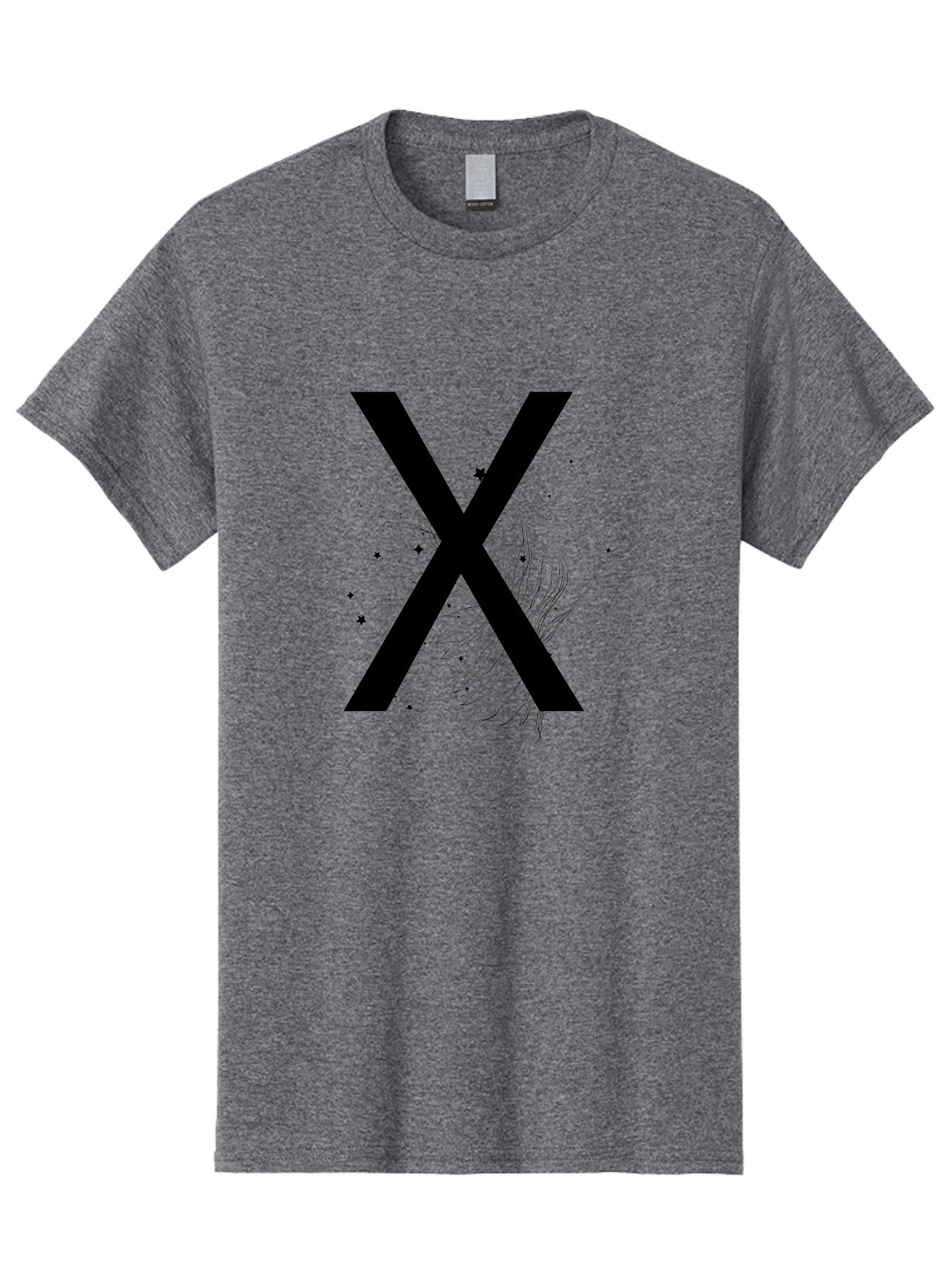 X Men'S Graphic Tee, 100% Cotton, Comfortable Casual Summer Wear, Machine Washable, Bold X Symbol, Floral Design, Black Ink Splatter, Creative Typography, Modern Art, Decorative Lettering, Abstract Illustration Aac365 21