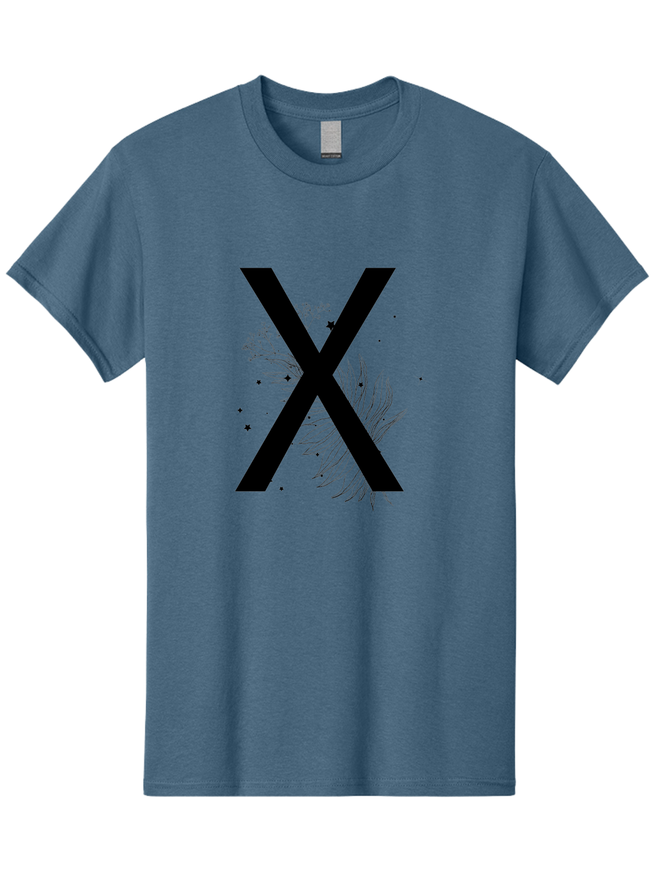 X Men'S Graphic Tee, 100% Cotton, Comfortable Casual Summer Wear, Machine Washable, Bold X Symbol, Floral Design, Black Ink Splatter, Creative Typography, Modern Art, Decorative Lettering, Abstract Illustration Aac365 5