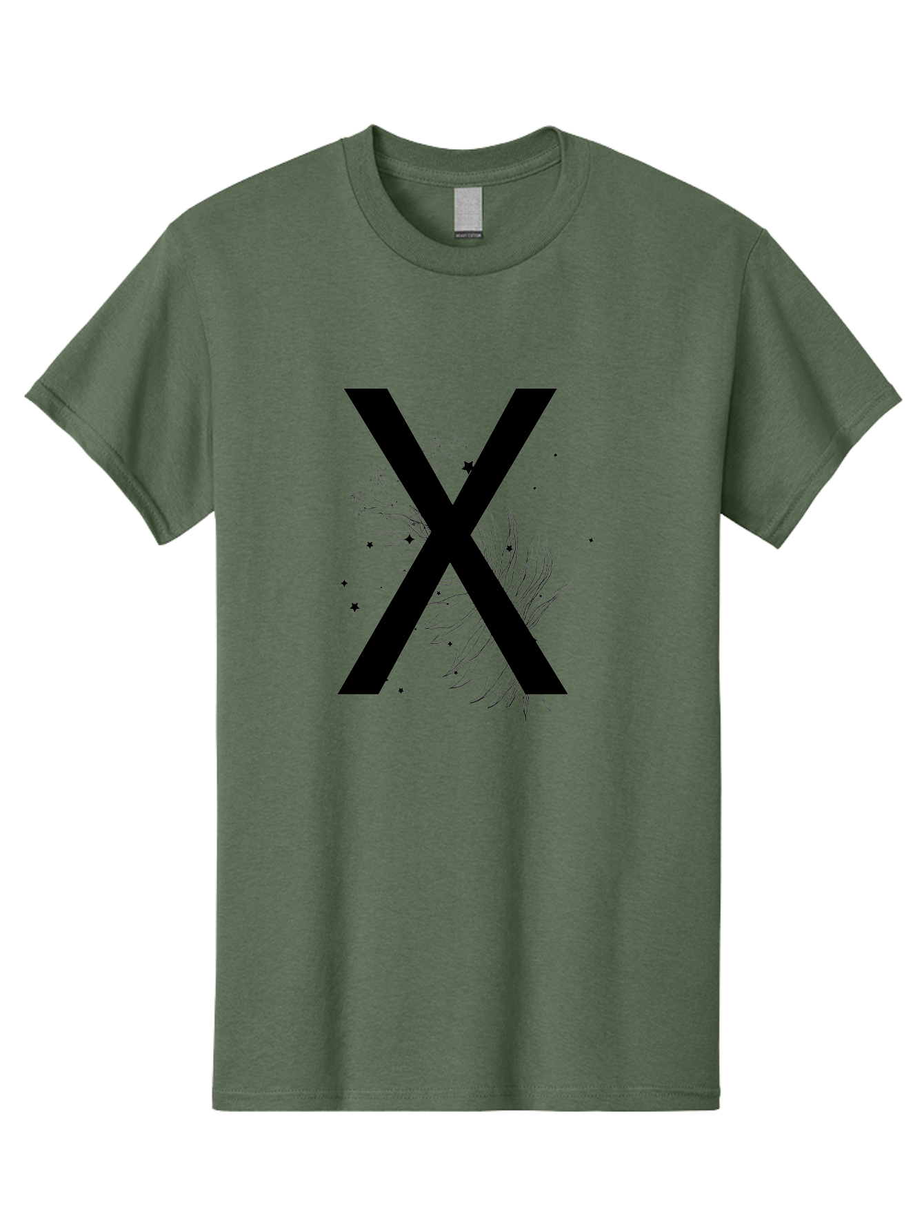 X Men'S Graphic Tee, 100% Cotton, Comfortable Casual Summer Wear, Machine Washable, Bold X Symbol, Floral Design, Black Ink Splatter, Creative Typography, Modern Art, Decorative Lettering, Abstract Illustration Aac365 25