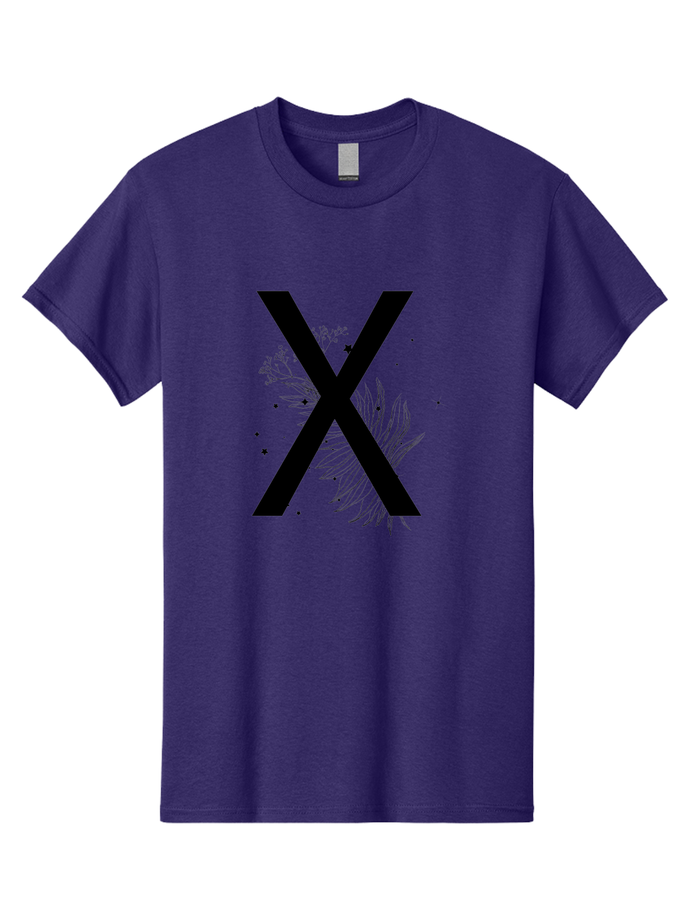 X Men'S Graphic Tee, 100% Cotton, Comfortable Casual Summer Wear, Machine Washable, Bold X Symbol, Floral Design, Black Ink Splatter, Creative Typography, Modern Art, Decorative Lettering, Abstract Illustration Aac365 15