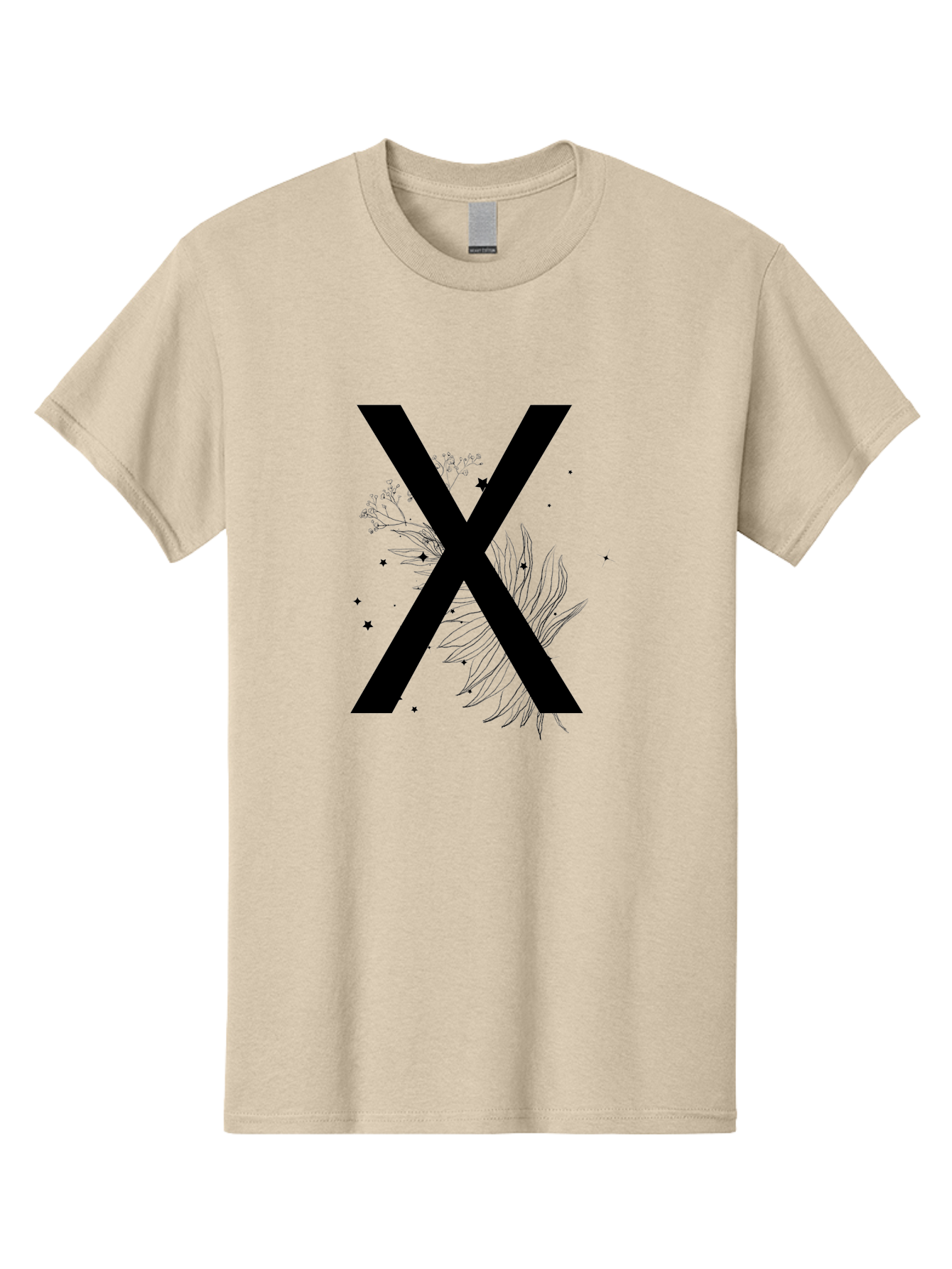 X Men'S Graphic Tee, 100% Cotton, Comfortable Casual Summer Wear, Machine Washable, Bold X Symbol, Floral Design, Black Ink Splatter, Creative Typography, Modern Art, Decorative Lettering, Abstract Illustration Aac365 27