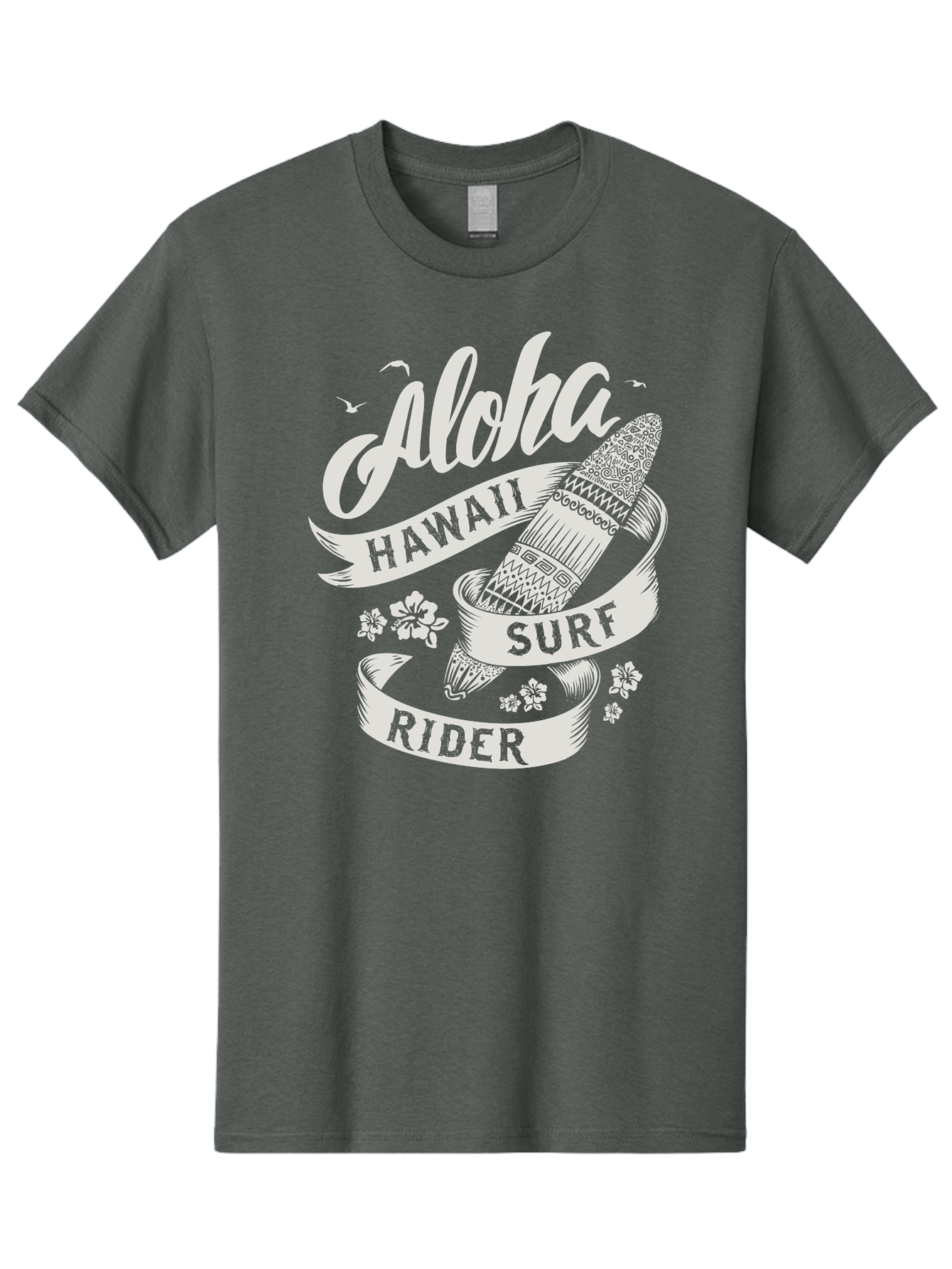 Aloha-Hawaii-Surf-Rider Men'S Graphic Tee, 100% Cotton, Comfortable Casual Summer Wear, Machine Washable, Surfboard Graphic, Hawaii Surf Culture, Aloha Spirit, Surfer Lifestyle, Tropical Vibes, Beachy Keiki, Surfing Adventure, Aac369 13