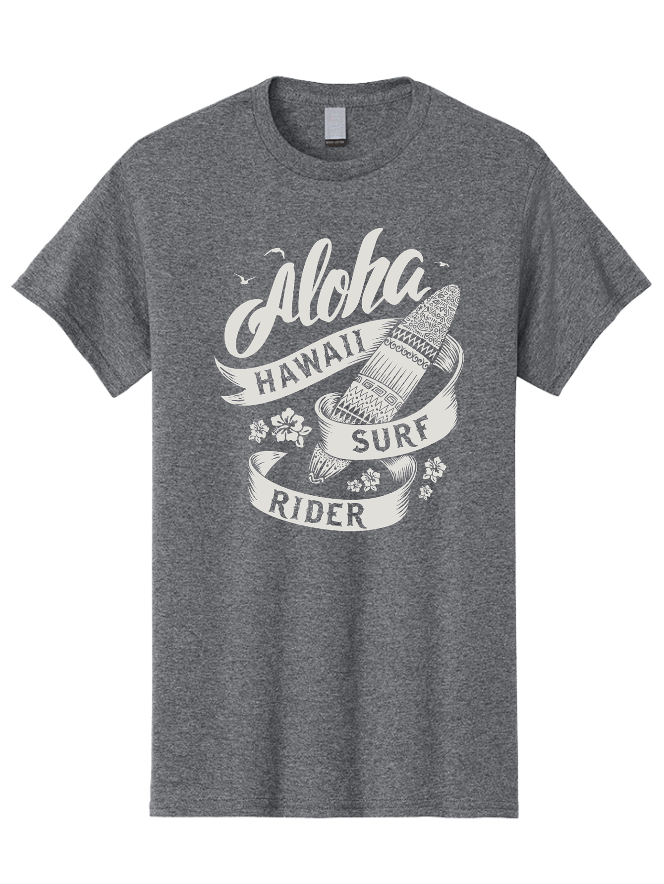 Aloha-Hawaii-Surf-Rider Men'S Graphic Tee, 100% Cotton, Comfortable Casual Summer Wear, Machine Washable, Surfboard Graphic, Hawaii Surf Culture, Aloha Spirit, Surfer Lifestyle, Tropical Vibes, Beachy Keiki, Surfing Adventure, Aac369 21