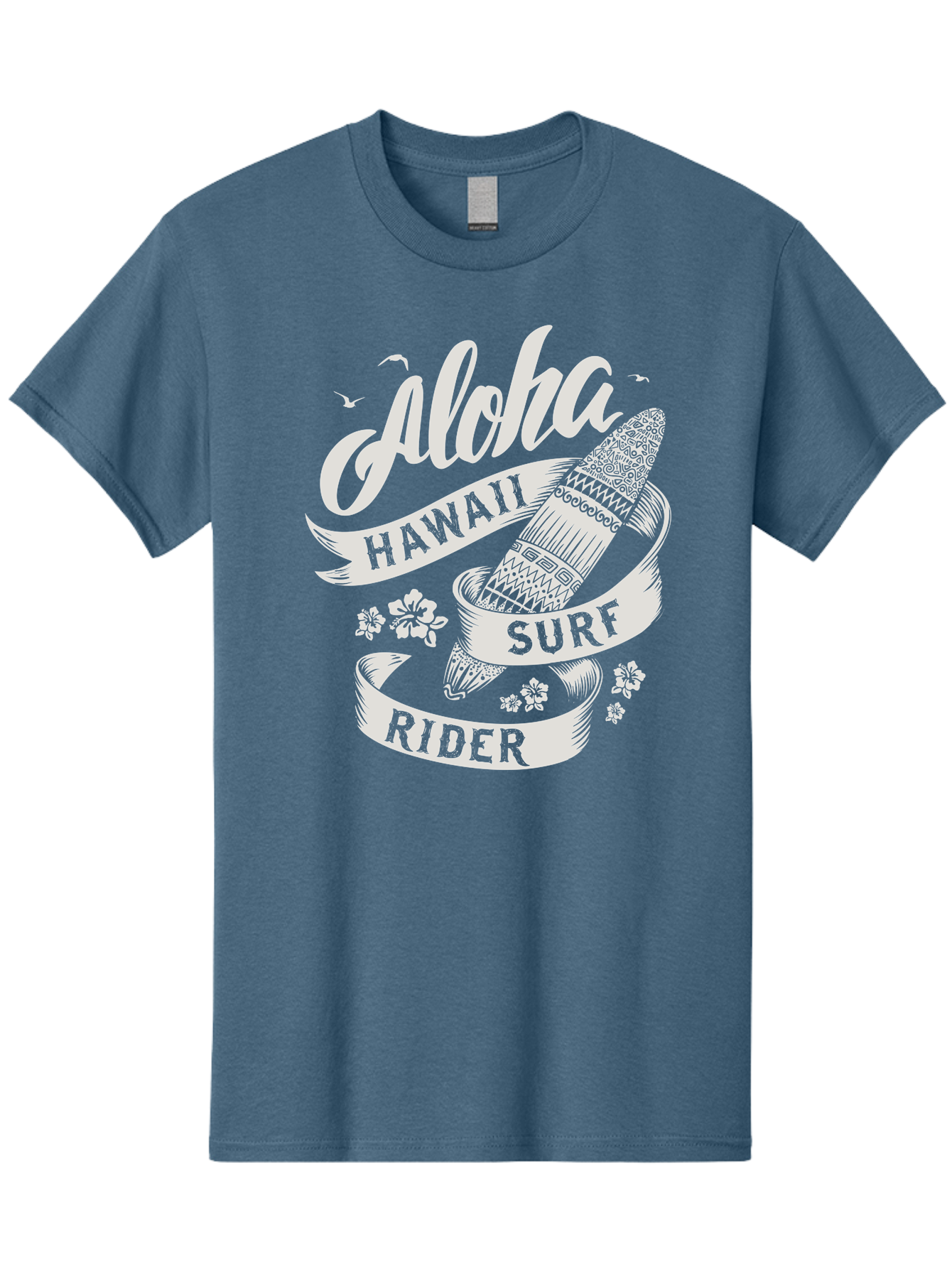 Aloha-Hawaii-Surf-Rider Men'S Graphic Tee, 100% Cotton, Comfortable Casual Summer Wear, Machine Washable, Surfboard Graphic, Hawaii Surf Culture, Aloha Spirit, Surfer Lifestyle, Tropical Vibes, Beachy Keiki, Surfing Adventure, Aac369 11