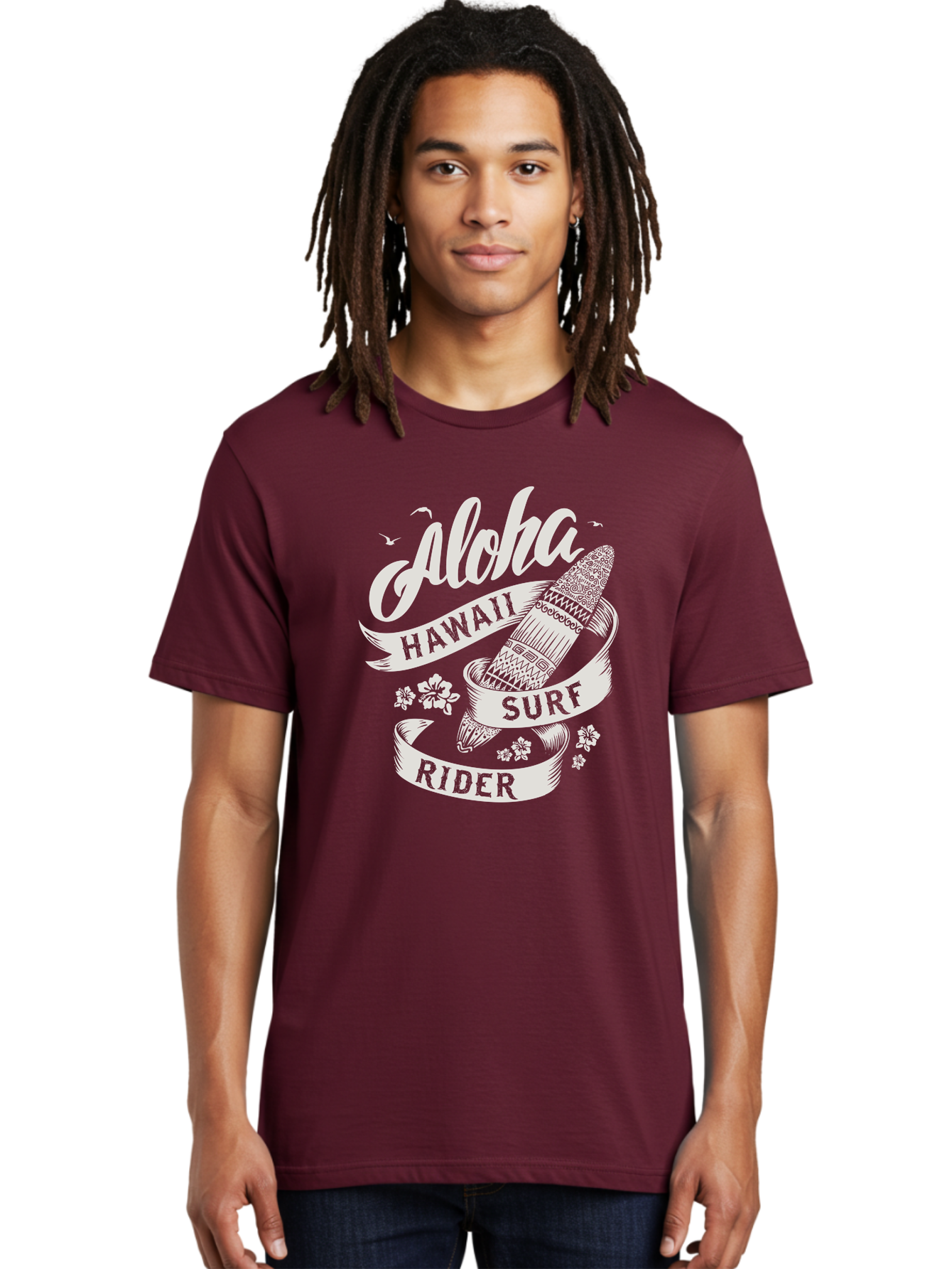 Aloha-Hawaii-Surf-Rider Men'S Graphic Tee, 100% Cotton, Comfortable Casual Summer Wear, Machine Washable, Surfboard Graphic, Hawaii Surf Culture, Aloha Spirit, Surfer Lifestyle, Tropical Vibes, Beachy Keiki, Surfing Adventure, Aac369 20
