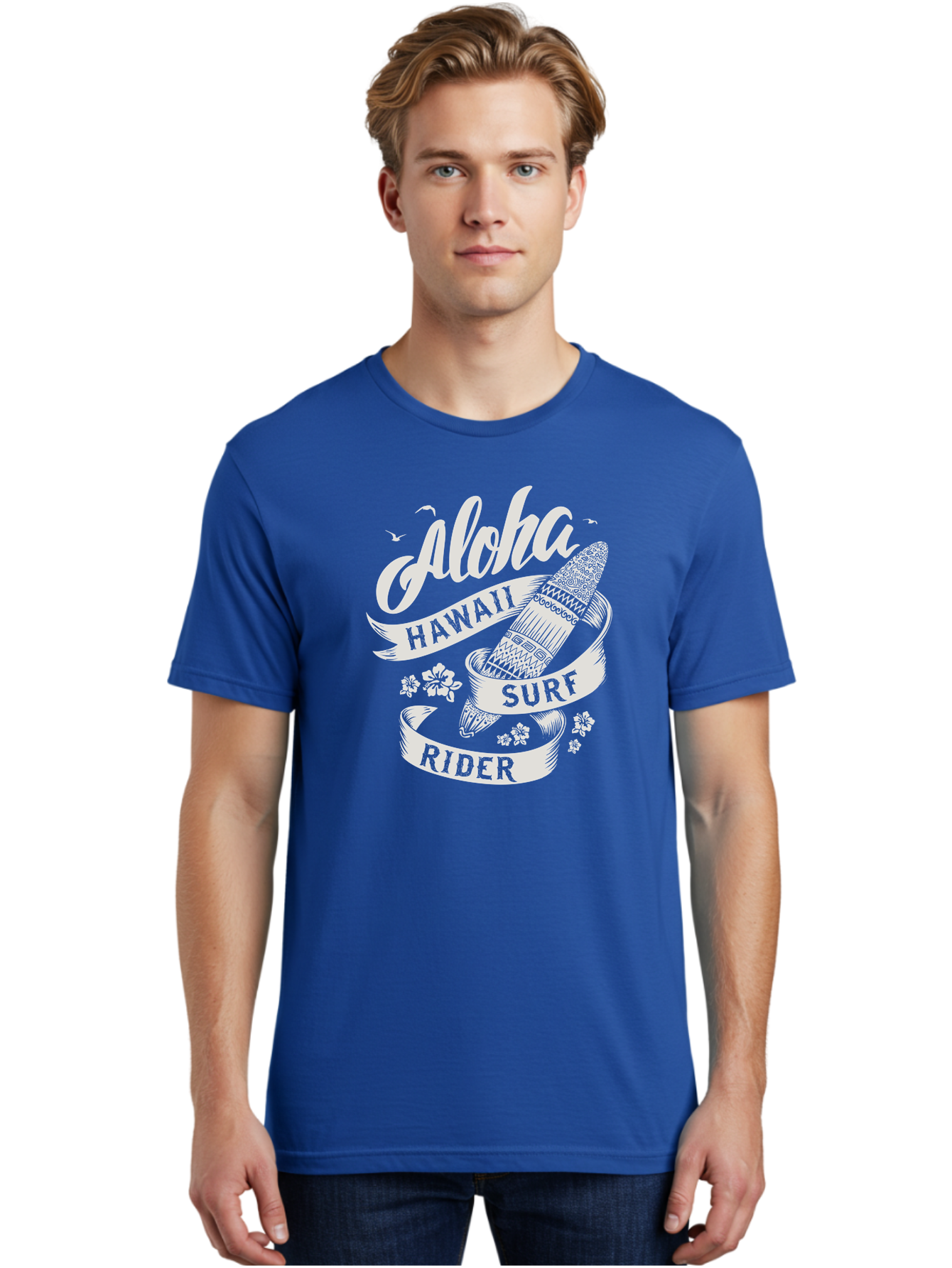 Aloha-Hawaii-Surf-Rider Men'S Graphic Tee, 100% Cotton, Comfortable Casual Summer Wear, Machine Washable, Surfboard Graphic, Hawaii Surf Culture, Aloha Spirit, Surfer Lifestyle, Tropical Vibes, Beachy Keiki, Surfing Adventure, Aac369 28