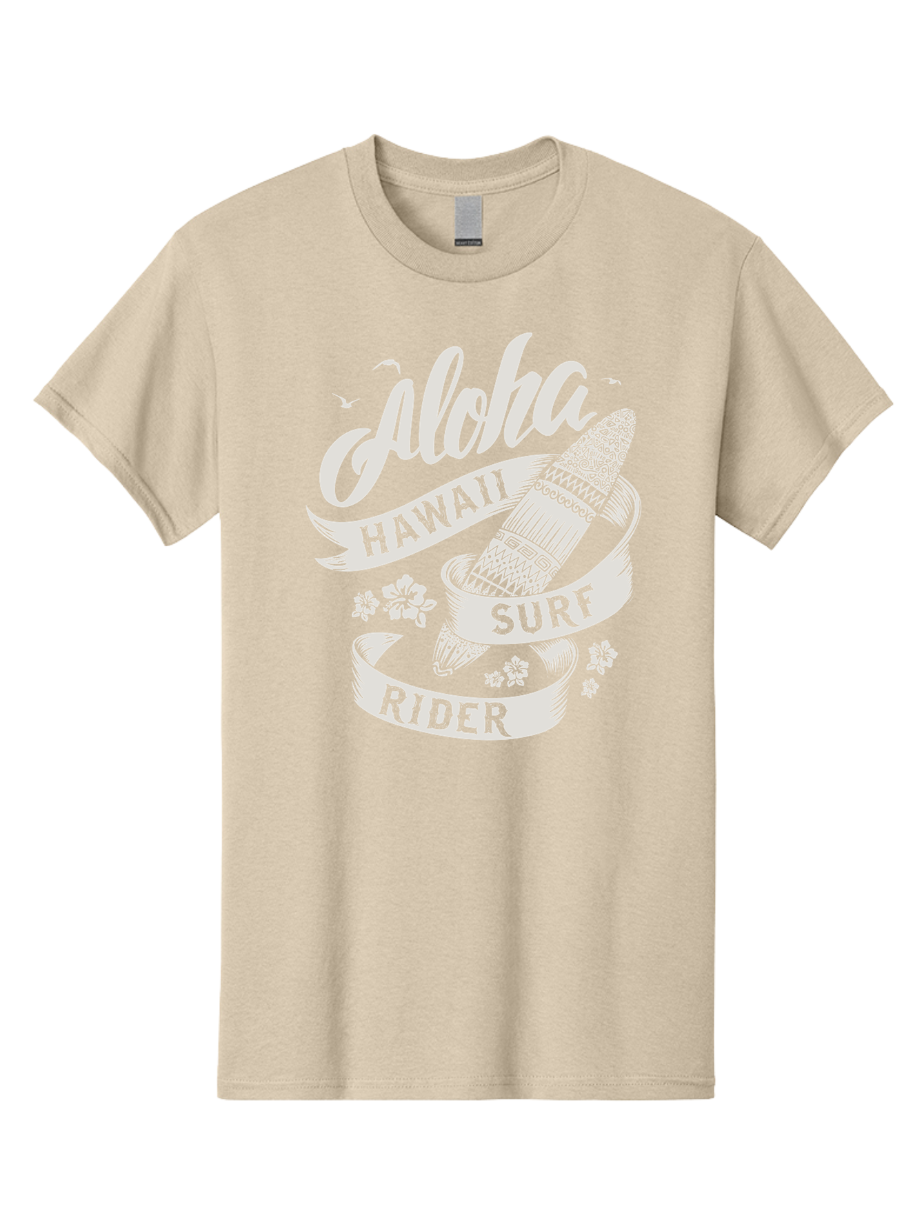 Aloha-Hawaii-Surf-Rider Men'S Graphic Tee, 100% Cotton, Comfortable Casual Summer Wear, Machine Washable, Surfboard Graphic, Hawaii Surf Culture, Aloha Spirit, Surfer Lifestyle, Tropical Vibes, Beachy Keiki, Surfing Adventure, Aac369 5