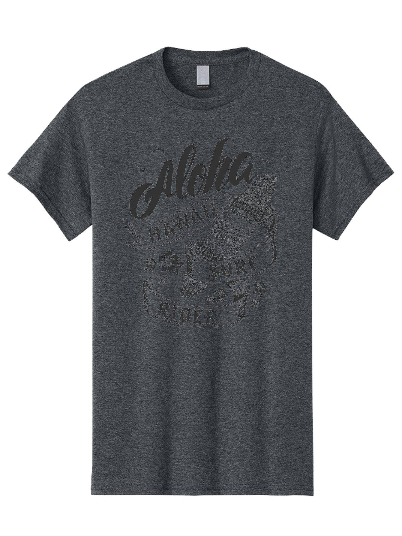 Aloha-Surf-Rider Men'S Graphic Tee, 100% Cotton, Comfortable Casual Summer Wear, Machine Washable, Hawaii Surf Rider, Surfboard, Tropical Vibes, Hawaii Vacation, Surfing Culture, Hawaii Tourism, Tropical Flowers, Aloha Spirit, Beach Lifestyle, Aac370 7