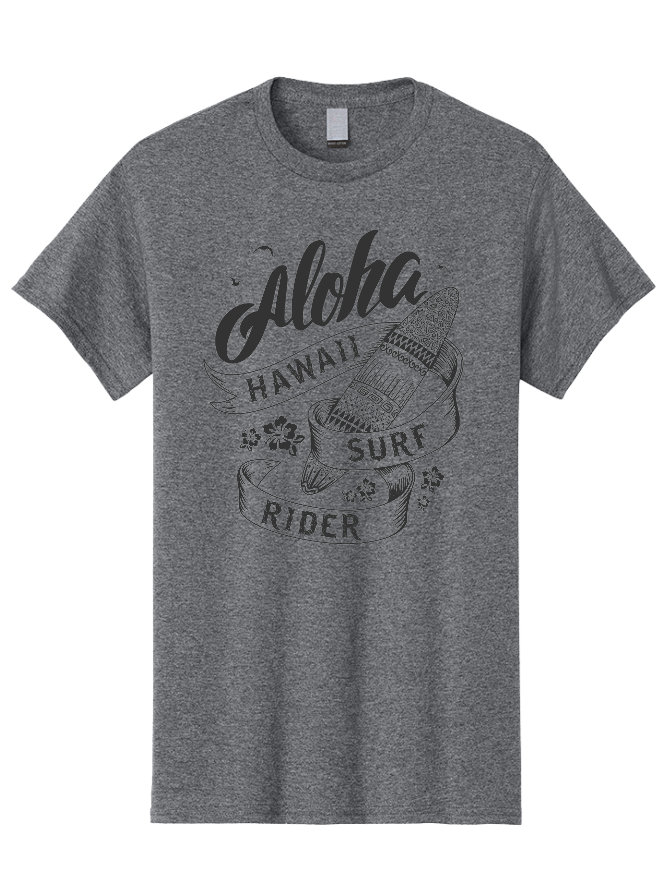 Aloha-Surf-Rider Men'S Graphic Tee, 100% Cotton, Comfortable Casual Summer Wear, Machine Washable, Hawaii Surf Rider, Surfboard, Tropical Vibes, Hawaii Vacation, Surfing Culture, Hawaii Tourism, Tropical Flowers, Aloha Spirit, Beach Lifestyle, Aac370 23