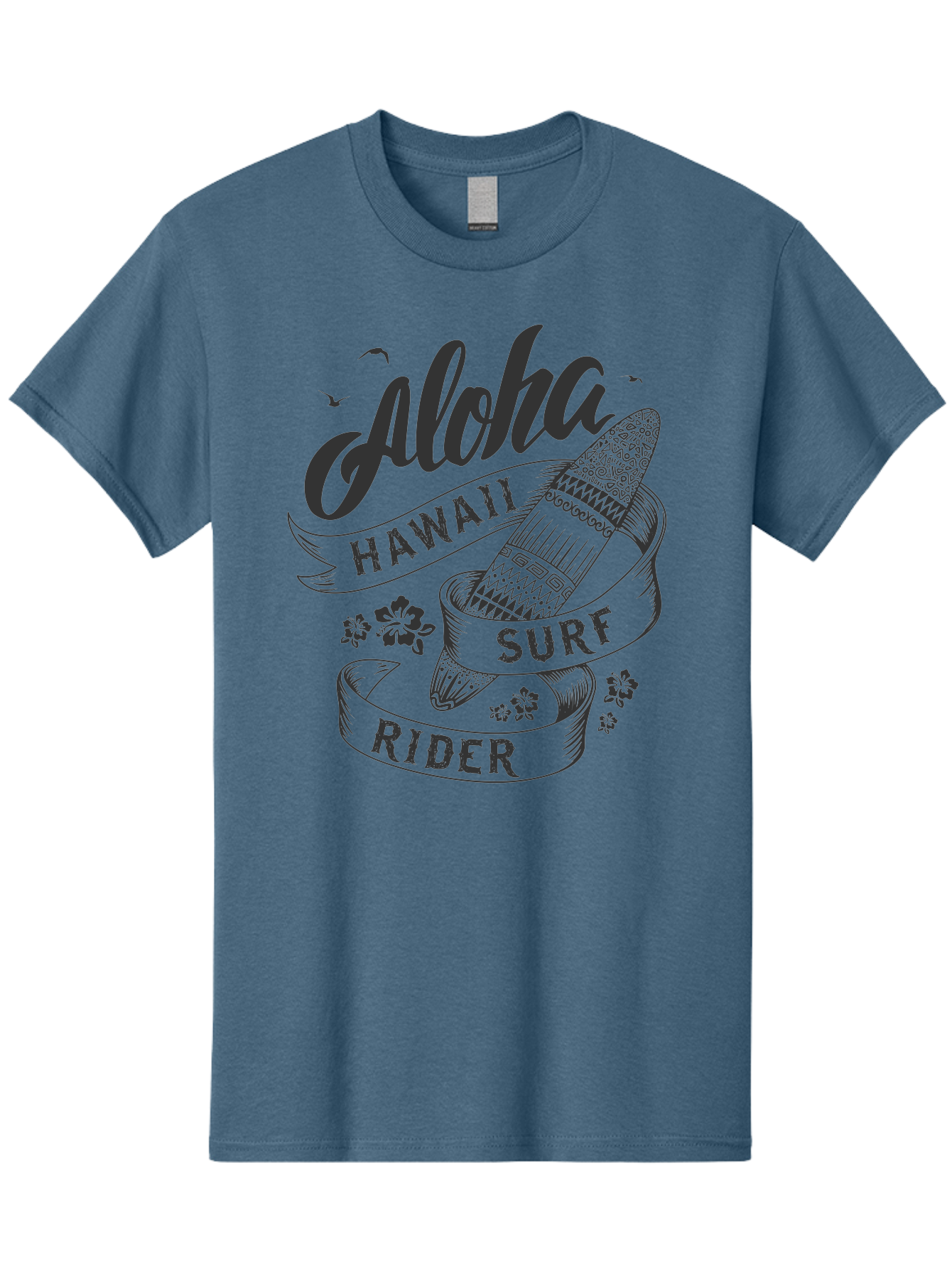 Aloha-Surf-Rider Men'S Graphic Tee, 100% Cotton, Comfortable Casual Summer Wear, Machine Washable, Hawaii Surf Rider, Surfboard, Tropical Vibes, Hawaii Vacation, Surfing Culture, Hawaii Tourism, Tropical Flowers, Aloha Spirit, Beach Lifestyle, Aac370 13