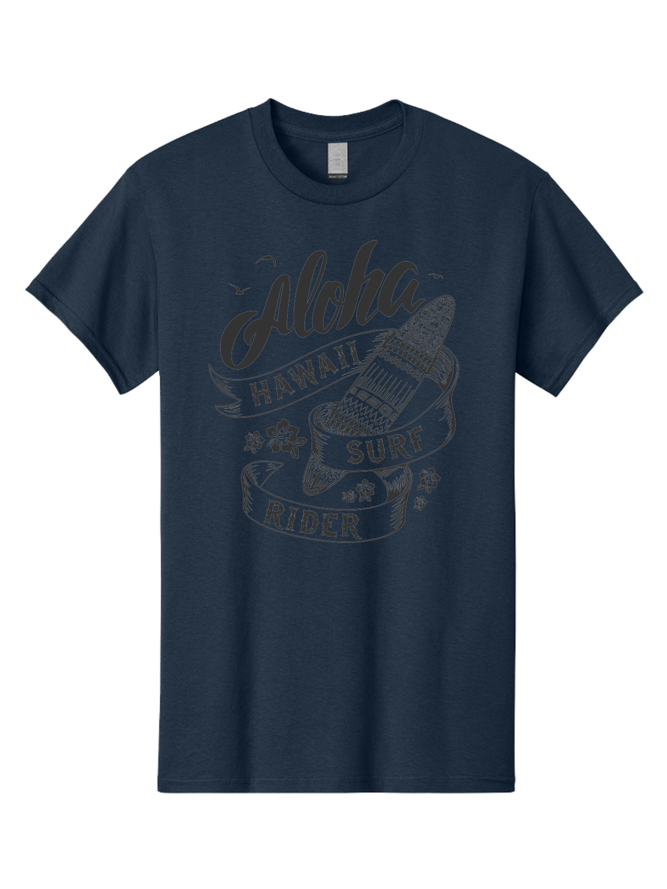 Aloha-Surf-Rider Men'S Graphic Tee, 100% Cotton, Comfortable Casual Summer Wear, Machine Washable, Hawaii Surf Rider, Surfboard, Tropical Vibes, Hawaii Vacation, Surfing Culture, Hawaii Tourism, Tropical Flowers, Aloha Spirit, Beach Lifestyle, Aac370 9
