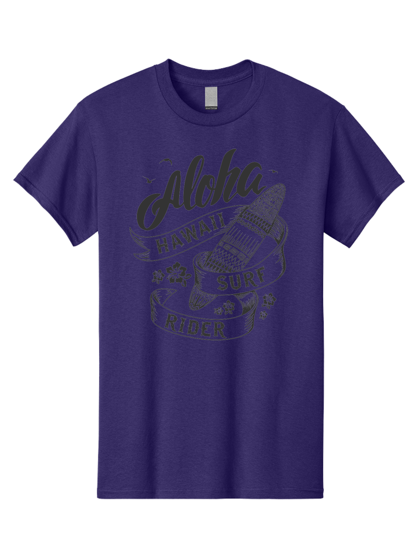 Aloha-Surf-Rider Men'S Graphic Tee, 100% Cotton, Comfortable Casual Summer Wear, Machine Washable, Hawaii Surf Rider, Surfboard, Tropical Vibes, Hawaii Vacation, Surfing Culture, Hawaii Tourism, Tropical Flowers, Aloha Spirit, Beach Lifestyle, Aac370 21