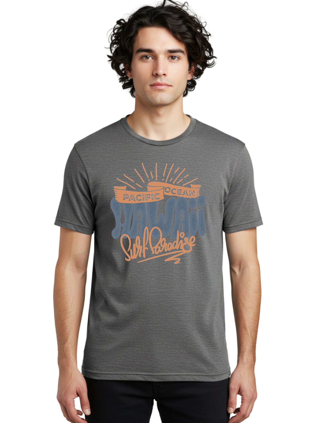 Pacific-Ocean-Wai-Anae-Surf-Paradise Men'S Graphic Tee, 100% Cotton, Comfortable Casual Summer Wear, Machine Washable, Hawaii Vacation, Pacific Ocean, Surf Paradise, Tropical Getaway, Beach Destination, Island Life, Surf Culture Aac371 18