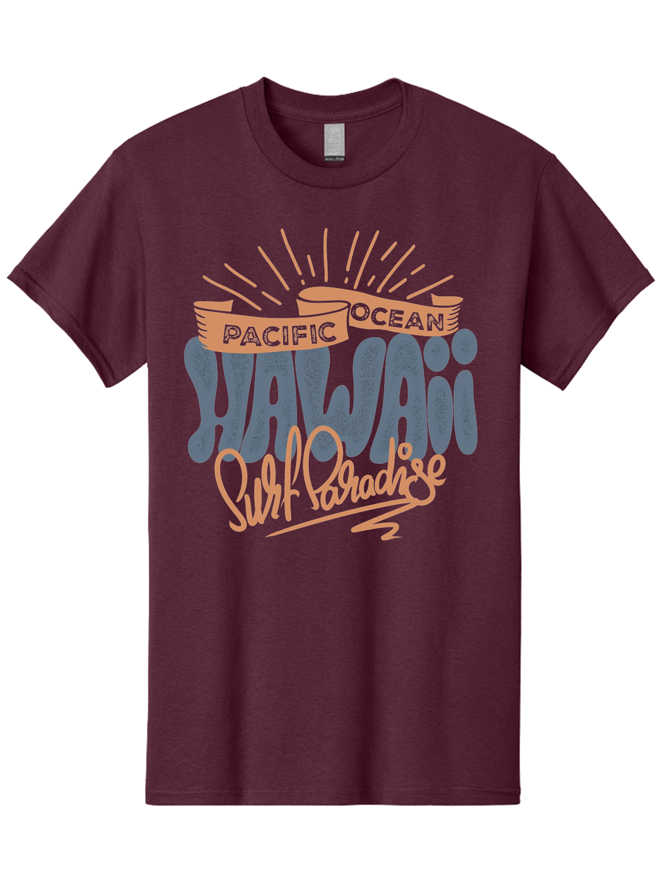 Pacific-Ocean-Wai-Anae-Surf-Paradise Men'S Graphic Tee, 100% Cotton, Comfortable Casual Summer Wear, Machine Washable, Hawaii Vacation, Pacific Ocean, Surf Paradise, Tropical Getaway, Beach Destination, Island Life, Surf Culture Aac371 23