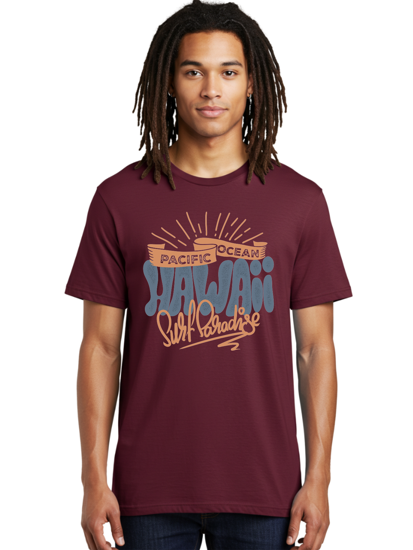 Pacific-Ocean-Wai-Anae-Surf-Paradise Men'S Graphic Tee, 100% Cotton, Comfortable Casual Summer Wear, Machine Washable, Hawaii Vacation, Pacific Ocean, Surf Paradise, Tropical Getaway, Beach Destination, Island Life, Surf Culture Aac371 24