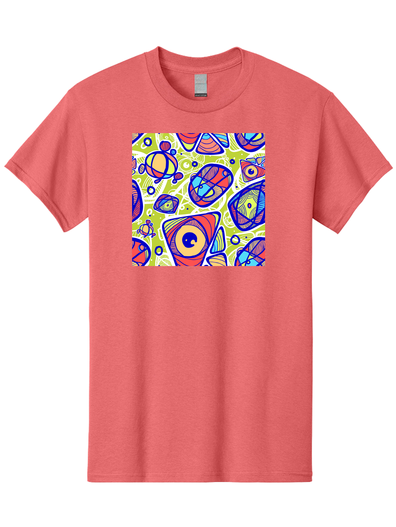 All-Seeing-Eyes Men'S Graphic Tee, 100% Cotton, Comfortable Casual Summer Wear, Machine Washable, Stylized Eyes, Abstract Shapes, Vibrant Colors, Bold Designs, Eye-Catching Patterns, Graphic Art, Tribal Motifs, Fantasy Elements, Aac375 17