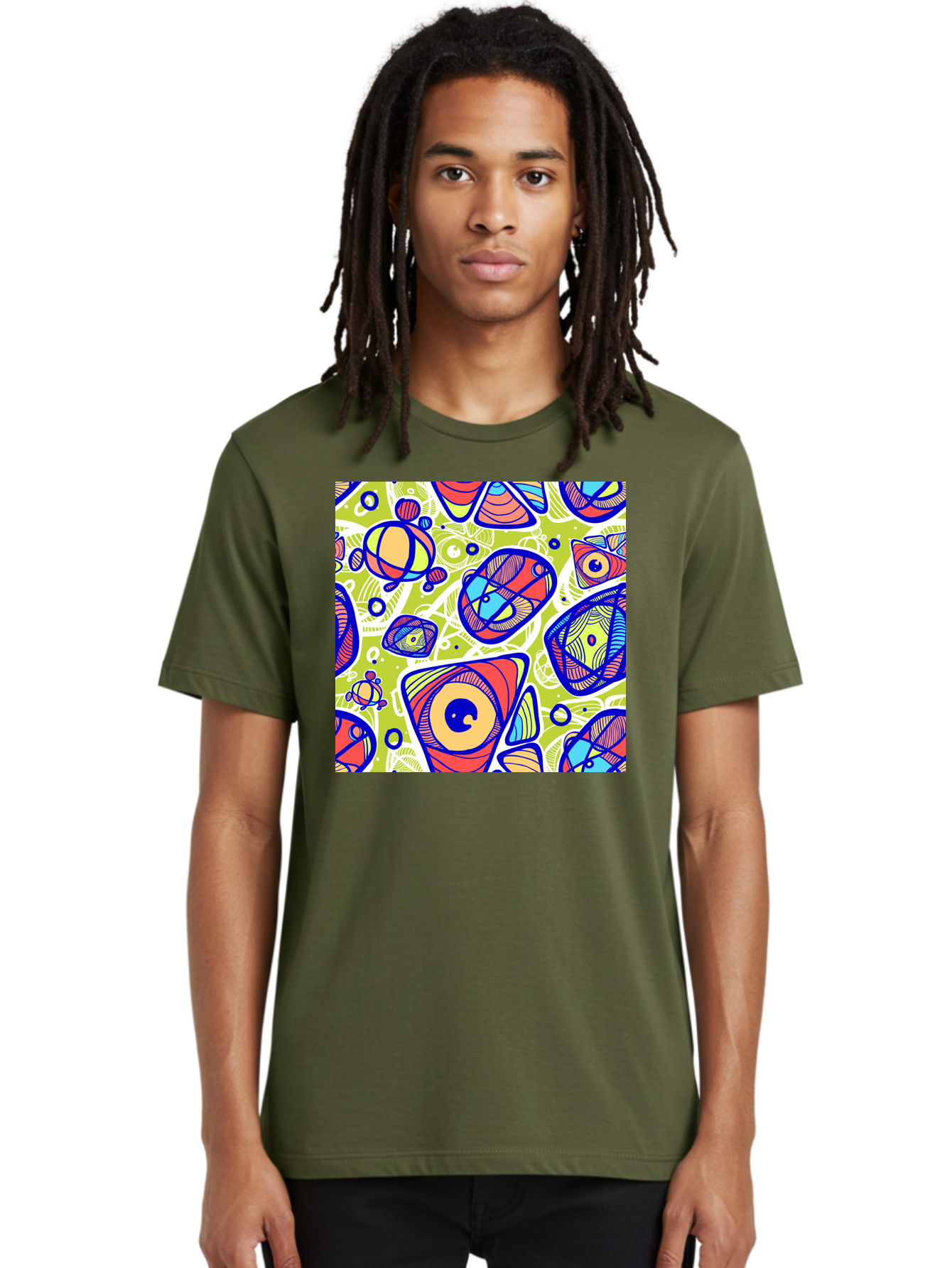 All-Seeing-Eyes Men'S Graphic Tee, 100% Cotton, Comfortable Casual Summer Wear, Machine Washable, Stylized Eyes, Abstract Shapes, Vibrant Colors, Bold Designs, Eye-Catching Patterns, Graphic Art, Tribal Motifs, Fantasy Elements, Aac375 30