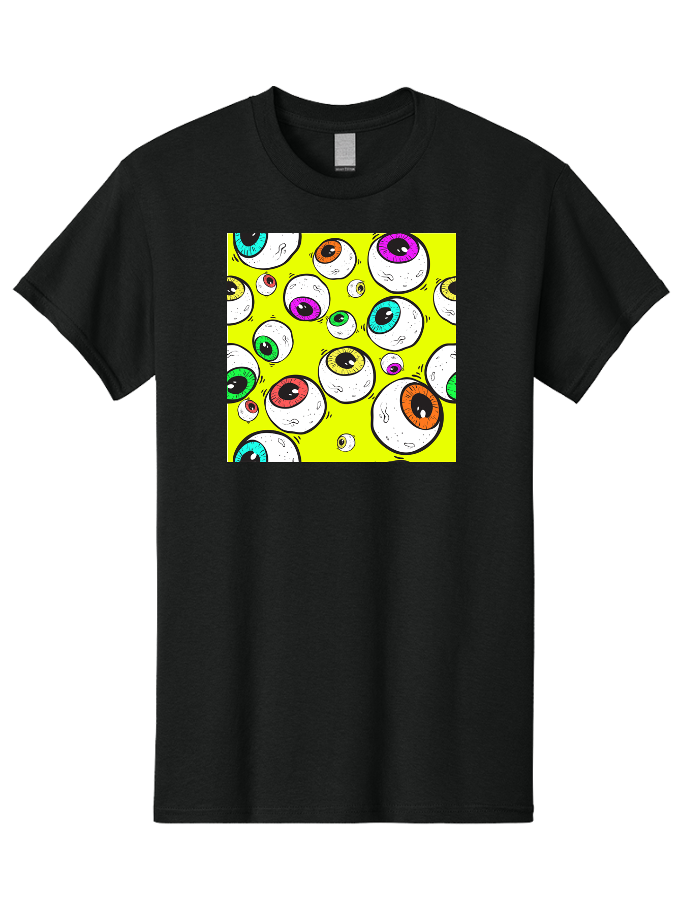 Colorful-Eyeballs Men'S Graphic Tee, 100% Cotton, Comfortable Casual Summer Wear, Machine Washable, Cartoon Eyeballs, Colorful Eyes, Vibrant Colors, Pop Art, Playful Graphics, Quirky Design, Eye-Catching Visuals, Fun Illustration, Aac386 19