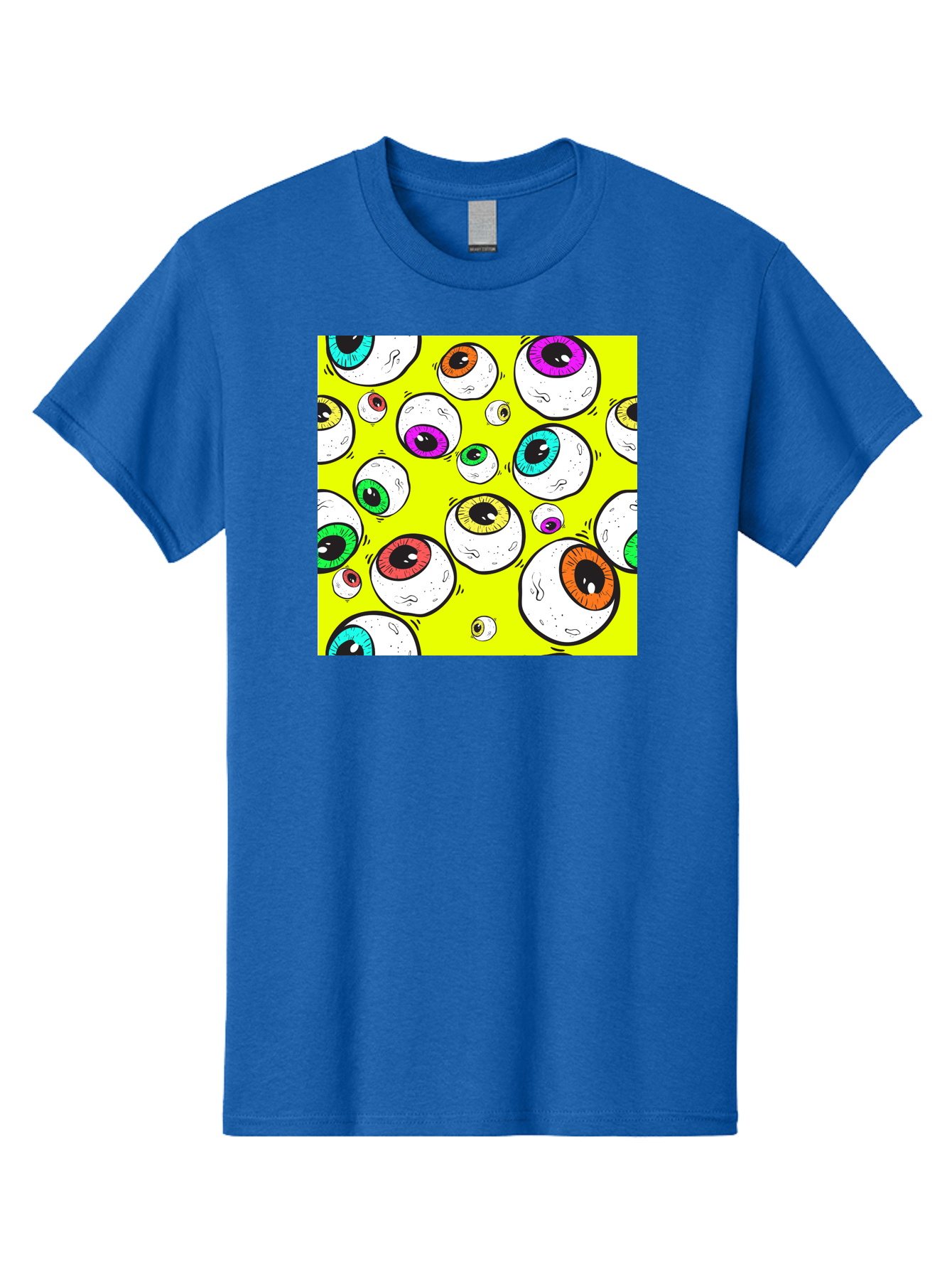 Colorful-Eyeballs Men'S Graphic Tee, 100% Cotton, Comfortable Casual Summer Wear, Machine Washable, Cartoon Eyeballs, Colorful Eyes, Vibrant Colors, Pop Art, Playful Graphics, Quirky Design, Eye-Catching Visuals, Fun Illustration, Aac386 13