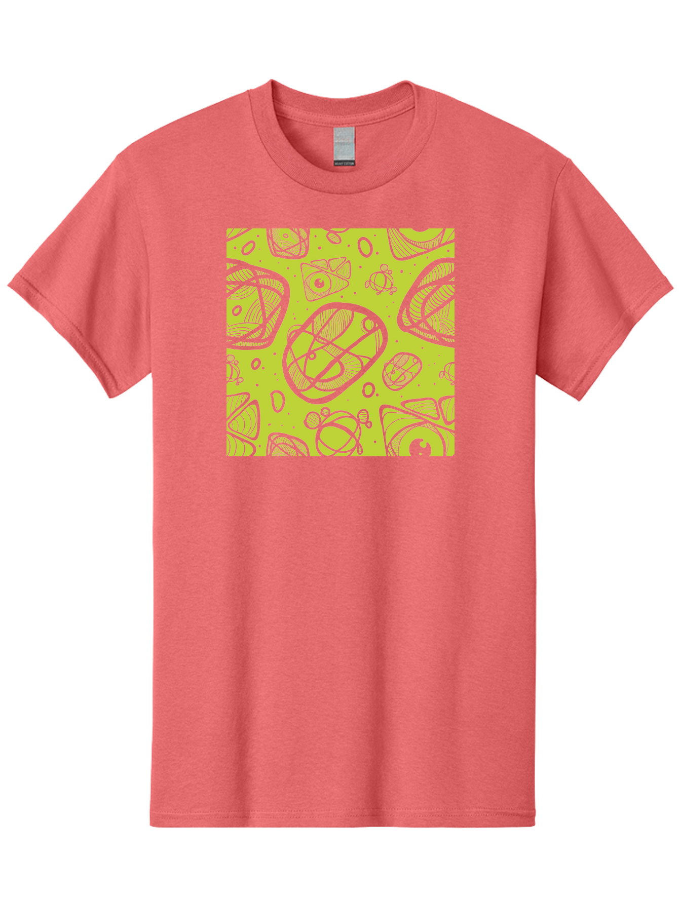 Ocean-Life Men'S Graphic Tee, 100% Cotton, Comfortable Casual Summer Wear, Machine Washable, Stylish Fish Illustrations, Ocean Creatures, Abstract Art, White Line Drawings, Playful Patterns, Whimsical Designs, Food-Inspired Artwork, Aac409 7