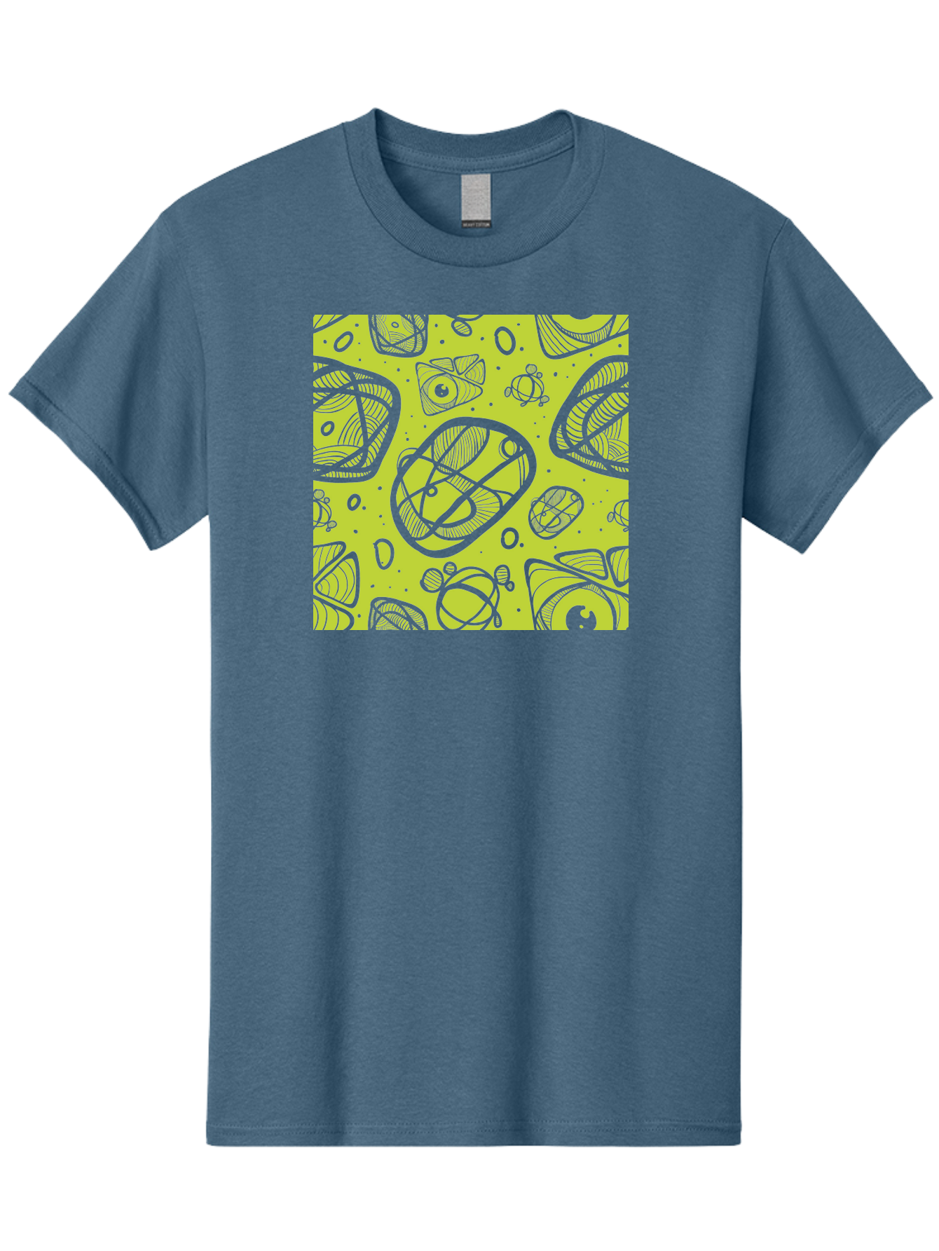 Ocean-Life Men'S Graphic Tee, 100% Cotton, Comfortable Casual Summer Wear, Machine Washable, Stylish Fish Illustrations, Ocean Creatures, Abstract Art, White Line Drawings, Playful Patterns, Whimsical Designs, Food-Inspired Artwork, Aac409 25